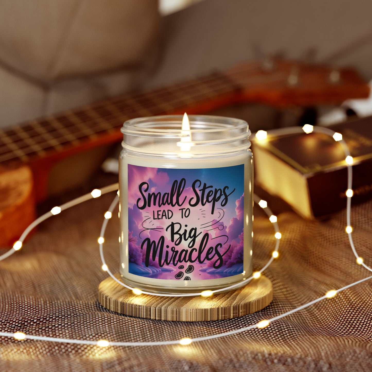 Inspirational Scented Candles, Small Steps Lead to Big Miracles for Mindfulness, Gifts, Home Decor, Relaxation, Self-Care
