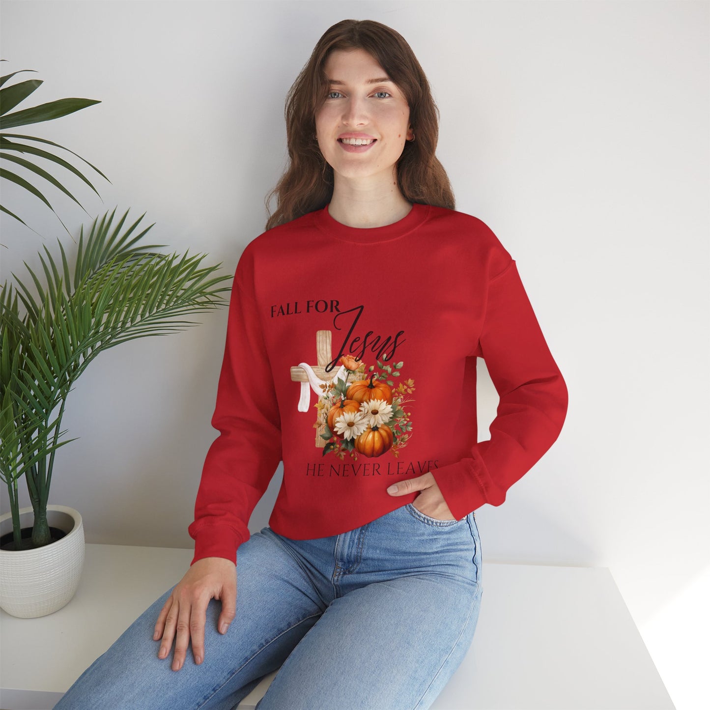 Fall for Jesus Sweatshirt, Christian Apparel, Autumn Sweatshirt, Inspirational Gift, Religious Crewneck, Cozy Fall Fashion