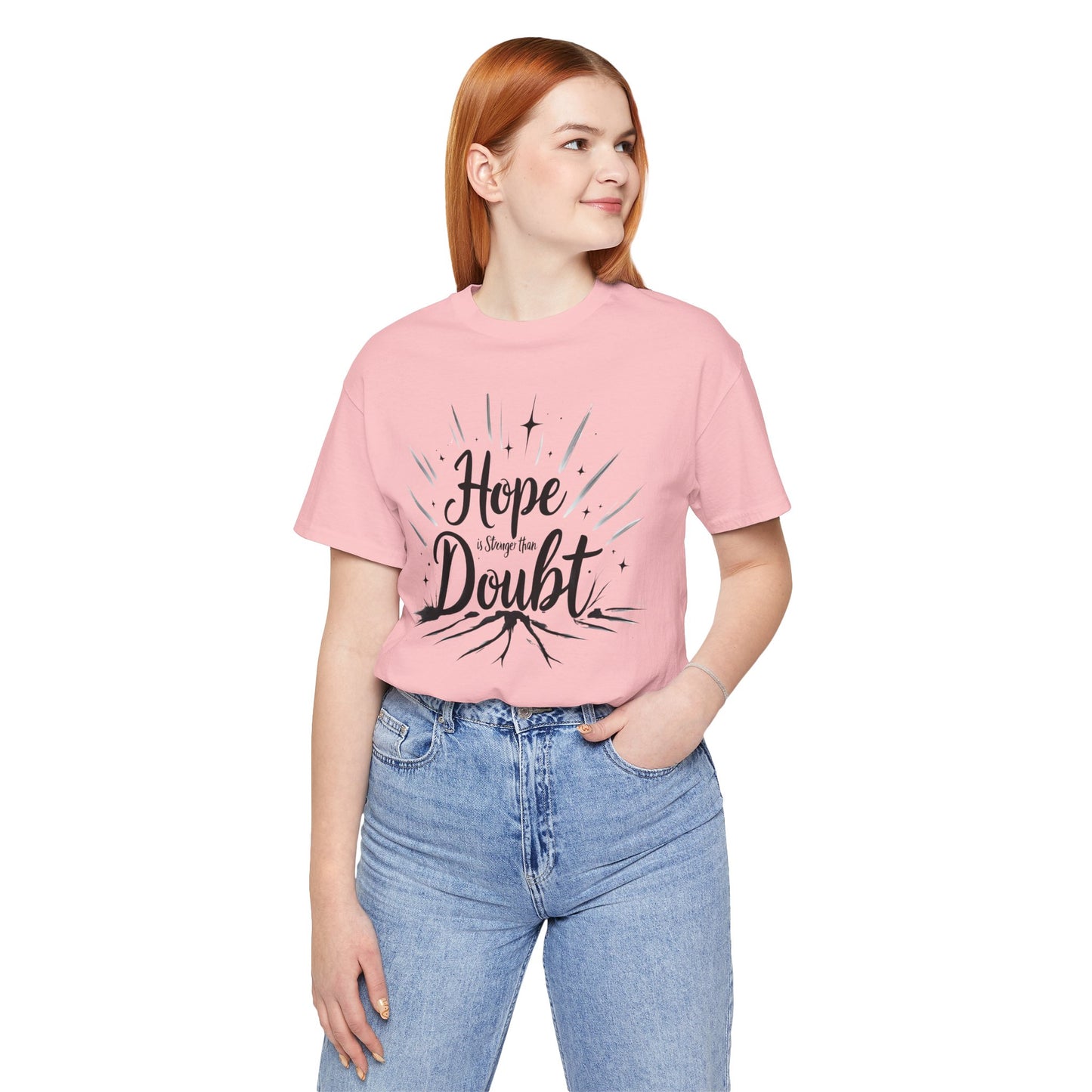 Hope & Doubt Inspirational Tee, Motivational Shirt, Unisex Graphic T-Shirt, Gift for Friends, Positive Vibes Apparel
