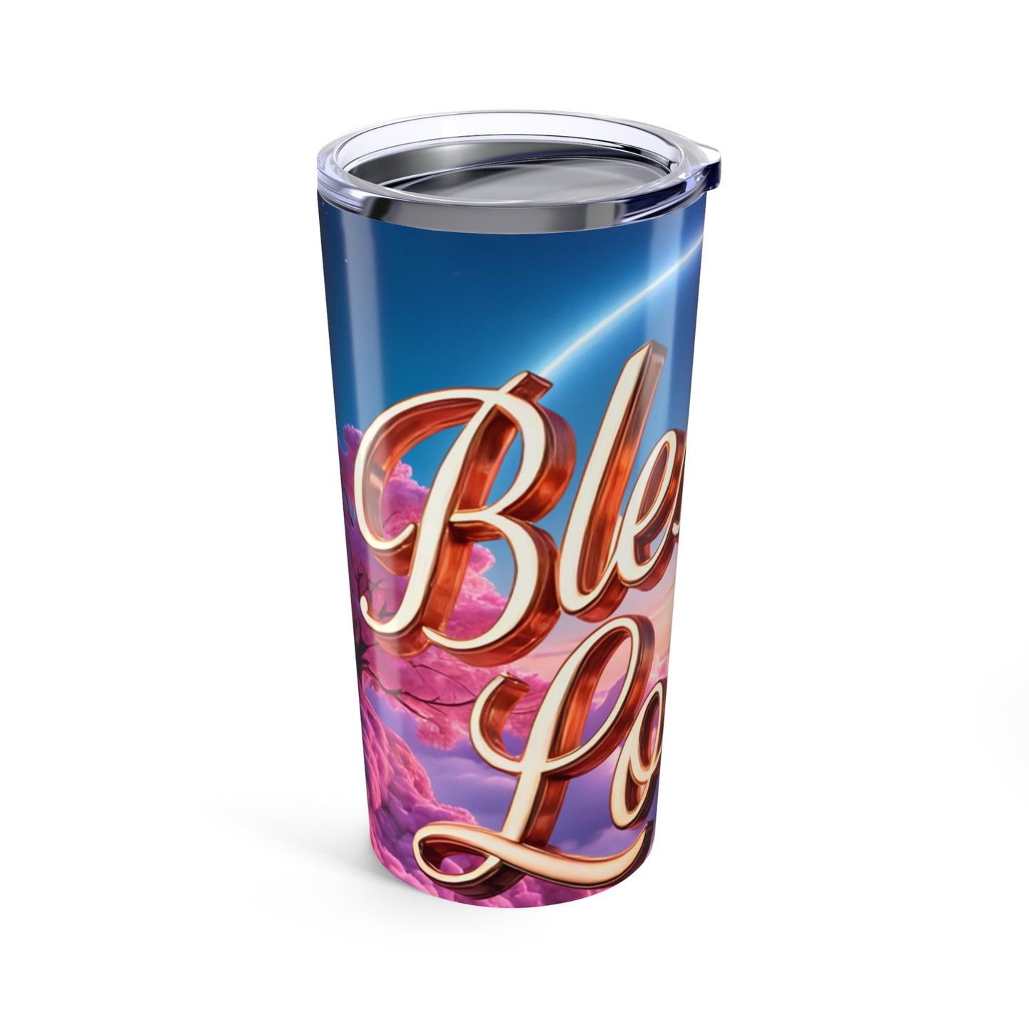 Blessed Loved Tumbler, 20oz Travel Mug, Couple Gift, Wedding Favor, Inspirational Drinkware, Love Quote Cup