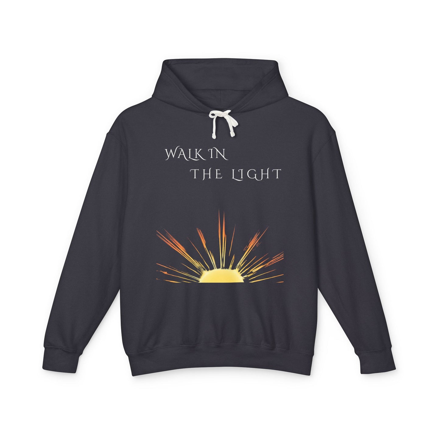 Lightweight Inspirational Hooded Sweatshirt, Motivational Gift, Cozy Autumn Layer, Unisex Casual Wear, Walk in the Light Sweatshirt