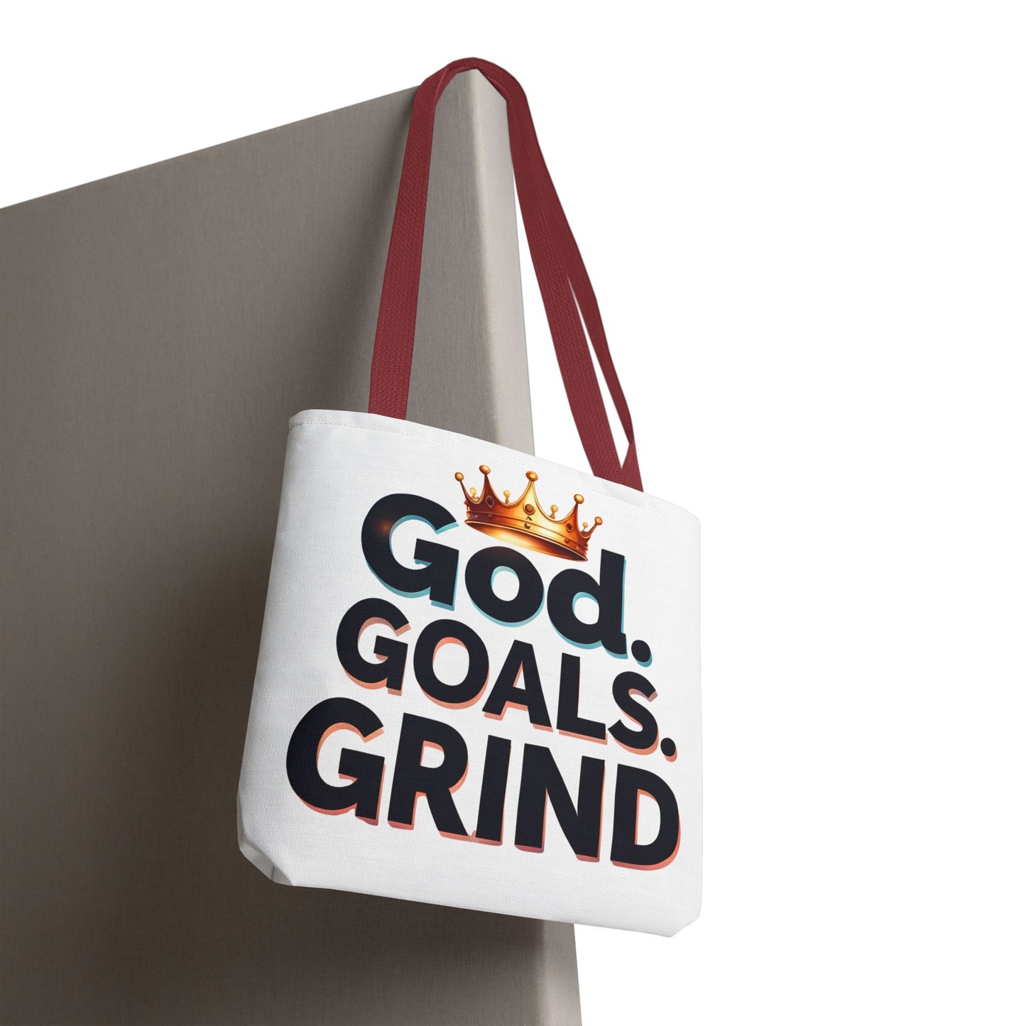 Motivational Tote Bag - God Goals Grind, Inspirational Gift, Gym Bag, Everyday Carry, Mindset Tote
