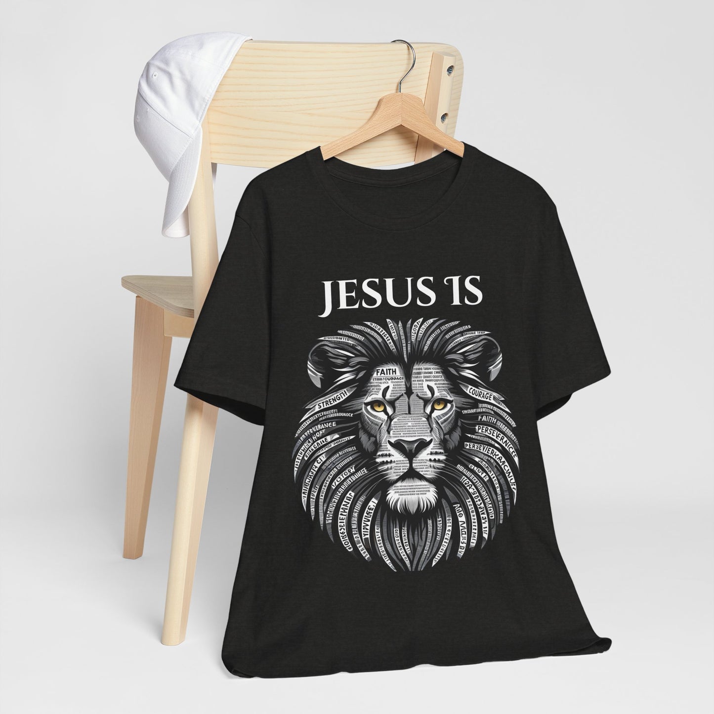 Faith-Inspired Lion Graphic Tee, Jesus 1s Shirt, Unisex Casual Wear, Christian Apparel, Unique Gift for Believers