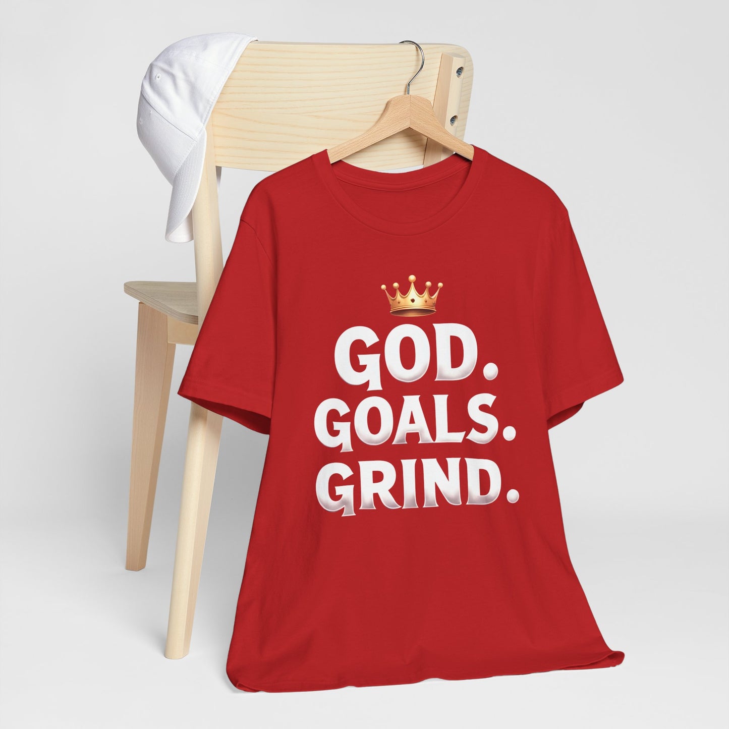 Motivational Tee: God Goals Grind | Unisex Jersey Tee for Dreamers | Gift for Him/Her | Casual Wear | Fitness & Hustle