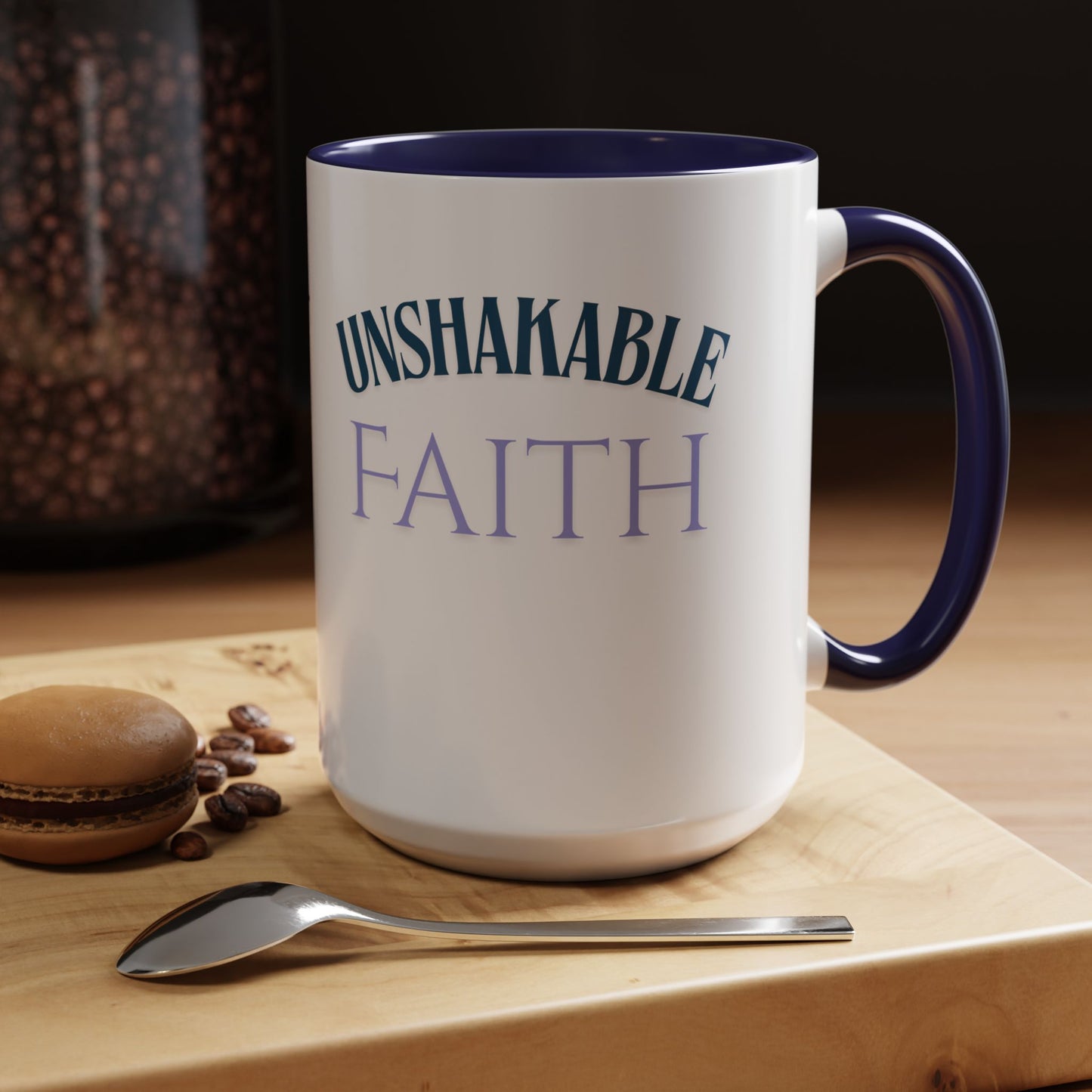 Inspirational Coffee Mug for Faith Lovers, Daily Motivation Cup, Unshakable Faith Gift, Spiritual Java Mug, Perfect for Home or Office