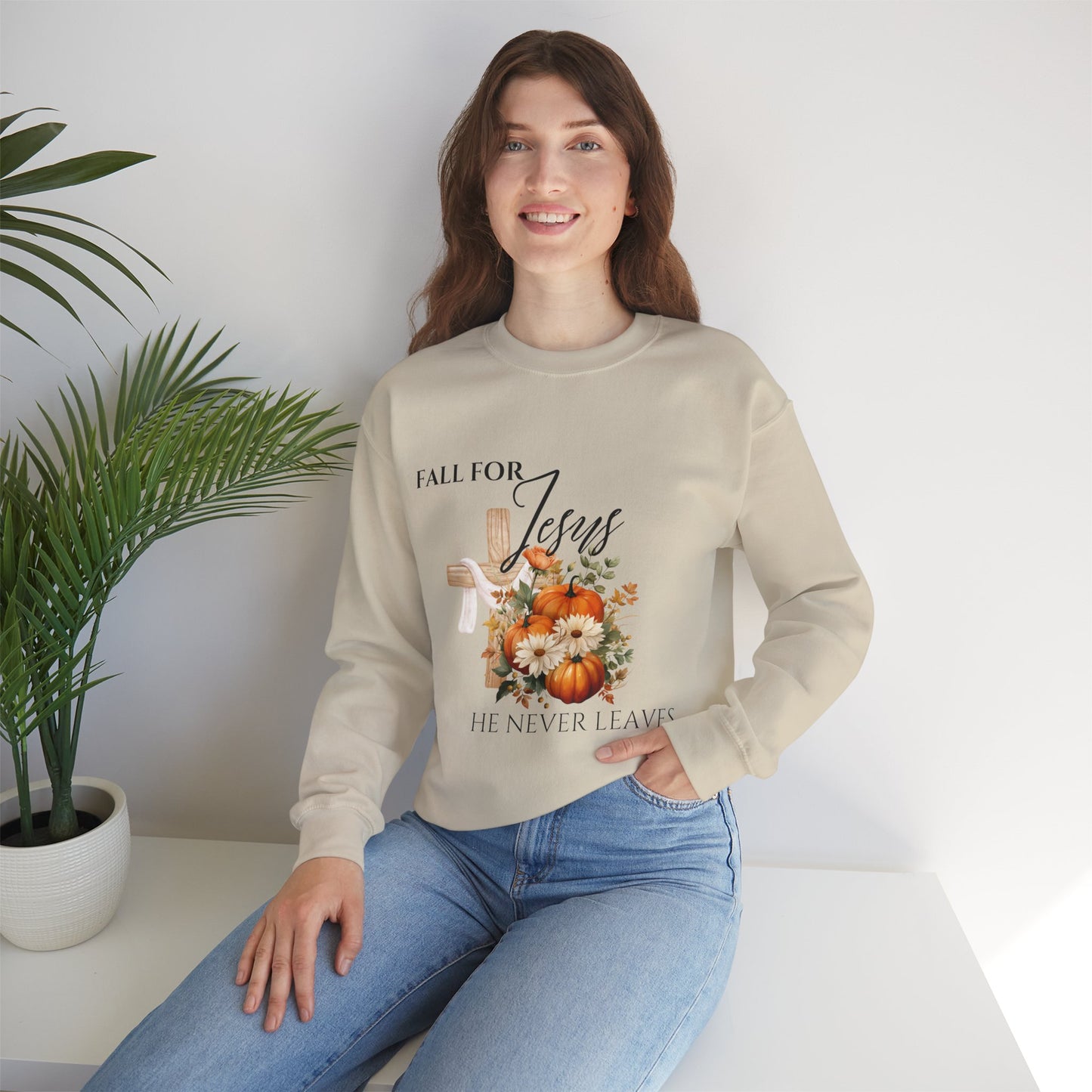 Fall for Jesus Sweatshirt, Christian Apparel, Autumn Sweatshirt, Inspirational Gift, Religious Crewneck, Cozy Fall Fashion
