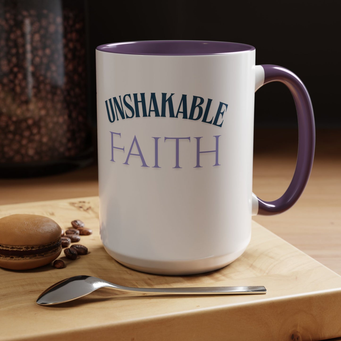 Inspirational Coffee Mug for Faith Lovers, Daily Motivation Cup, Unshakable Faith Gift, Spiritual Java Mug, Perfect for Home or Office