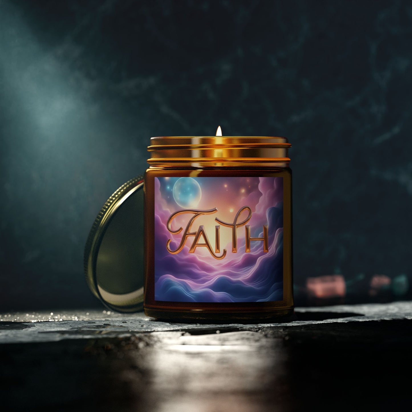 Faith-Inspired Scented Candle, Coconut Apricot Wax, Essential Oil Candle for Home Decor, Relaxation, Gifts, Spirituality