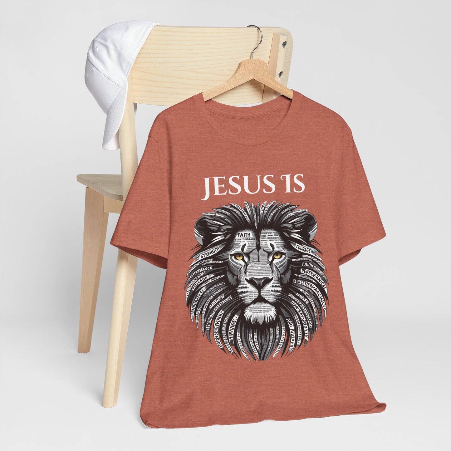 Faith-Inspired Lion Graphic Tee, Jesus 1s Shirt, Unisex Casual Wear, Christian Apparel, Unique Gift for Believers
