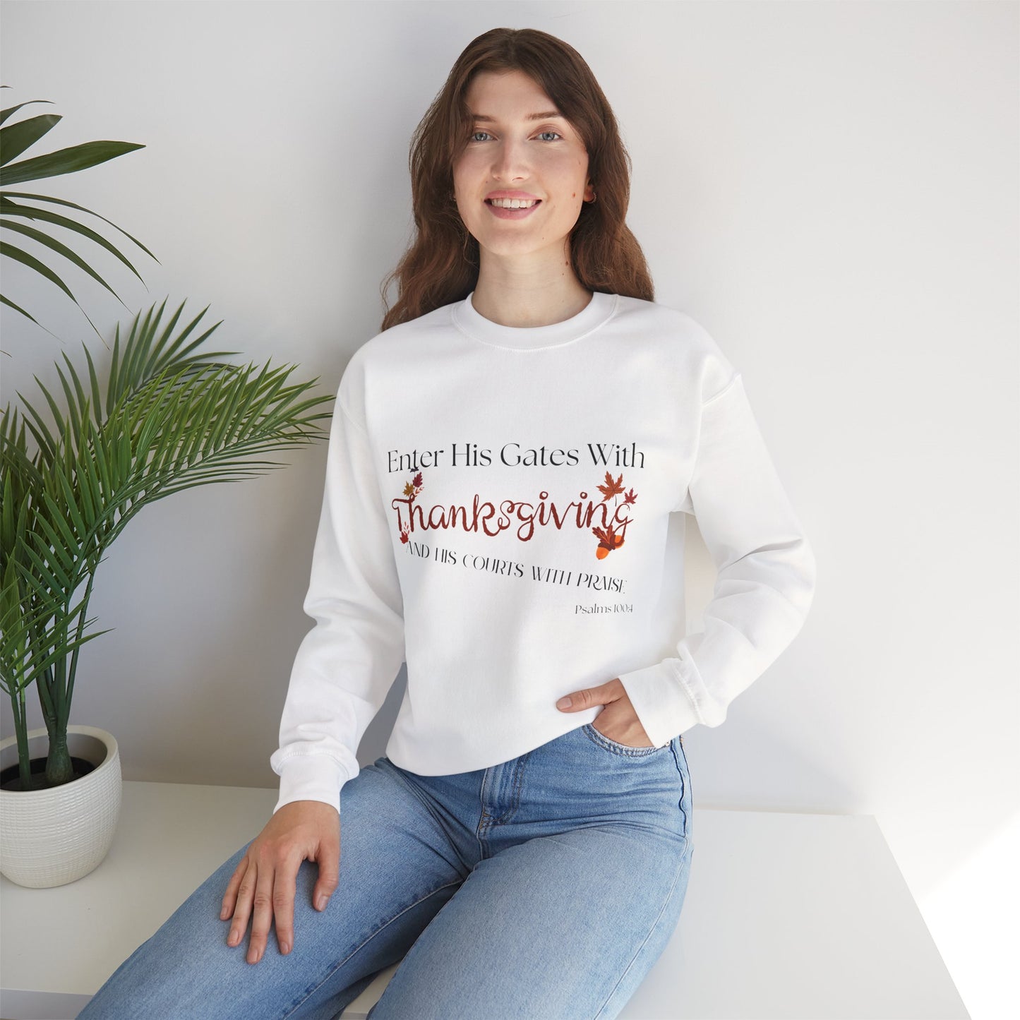 Thanksgiving Inspired Crewneck Sweatshirt, Cozy Fall Apparel, Holiday Gift, Family Gatherings, Inspirational Sweater