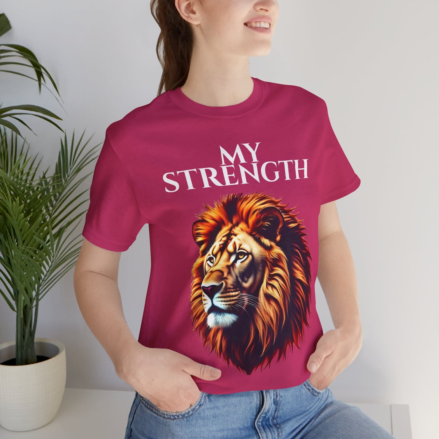 Empowering Lion Graphic Tee, Unisex Strength T-Shirt, Motivational Apparel, Gift for Him/Her, Inspirational Short Sleeve Shirt