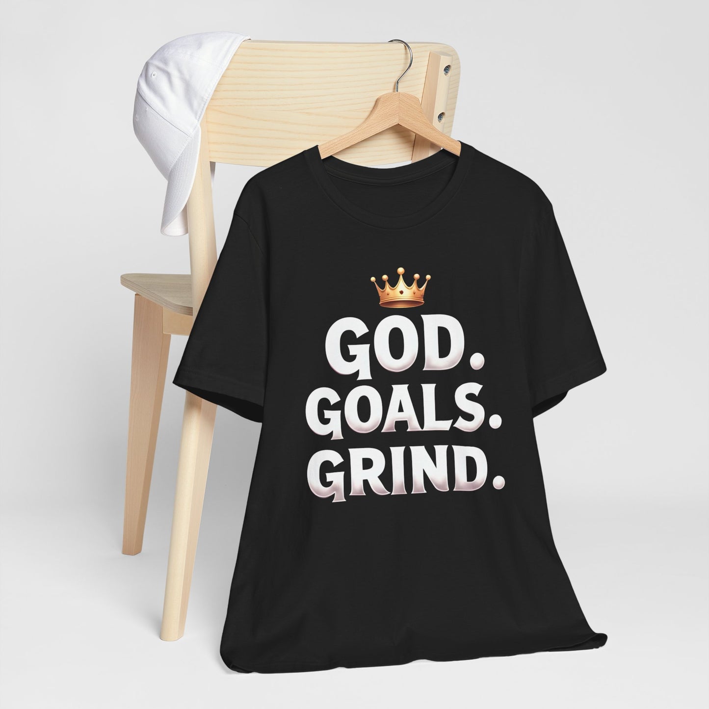 Motivational Tee: God Goals Grind | Unisex Jersey Tee for Dreamers | Gift for Him/Her | Casual Wear | Fitness & Hustle