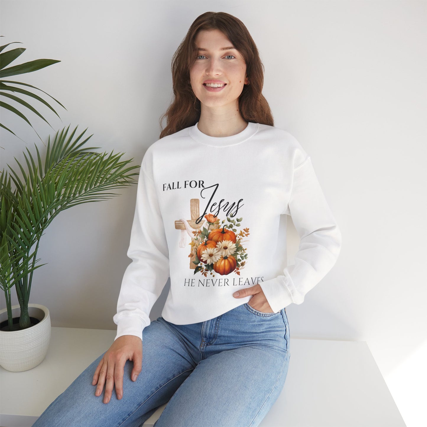 Fall for Jesus Sweatshirt, Christian Apparel, Autumn Sweatshirt, Inspirational Gift, Religious Crewneck, Cozy Fall Fashion