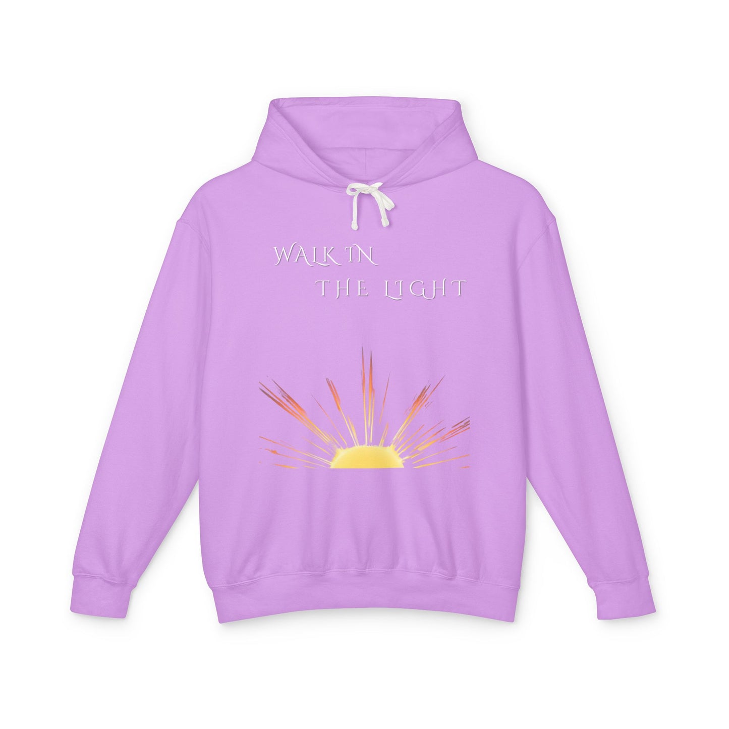 Lightweight Inspirational Hooded Sweatshirt, Motivational Gift, Cozy Autumn Layer, Unisex Casual Wear, Walk in the Light Sweatshirt