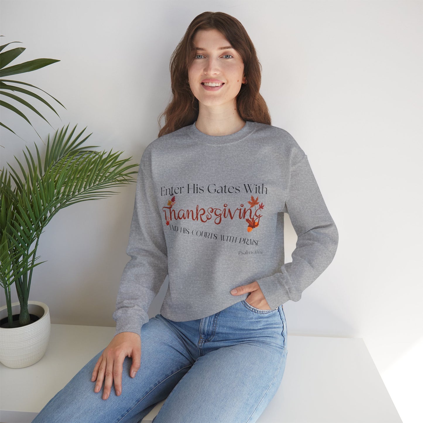 Thanksgiving Inspired Crewneck Sweatshirt, Cozy Fall Apparel, Holiday Gift, Family Gatherings, Inspirational Sweater