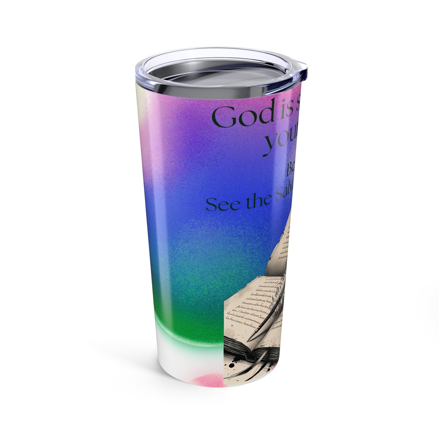 Inspirational Tumbler 20oz | Be Still & Enjoy Life | Motivational Drinkware, Perfect Gift for Writers, Journals, Daily Use, Colorful Art