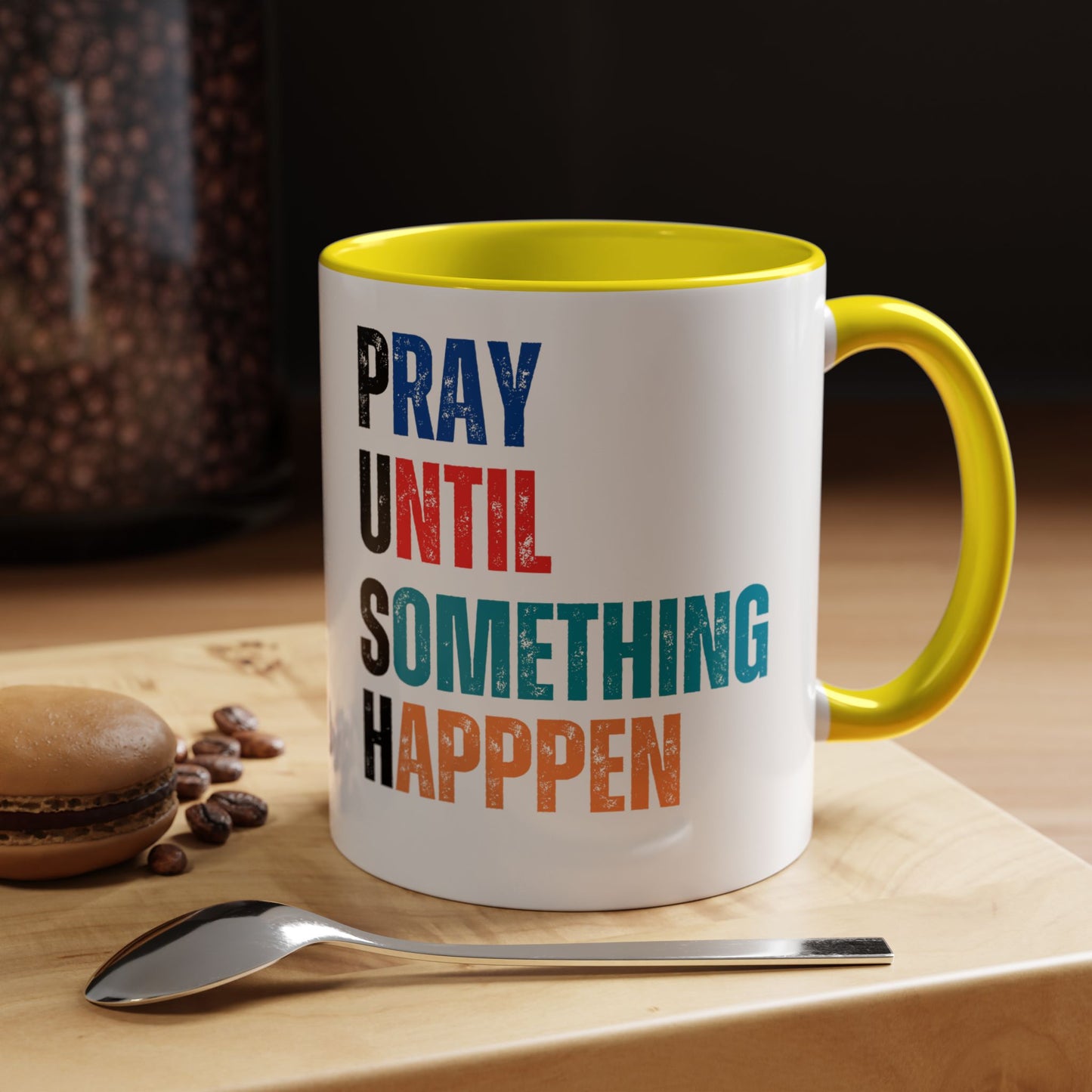 Inspirational Accent Coffee Mug | Motivational Quote Mug | Prayer Coffee Cup | Self-Care Gift | Office & Home Decor