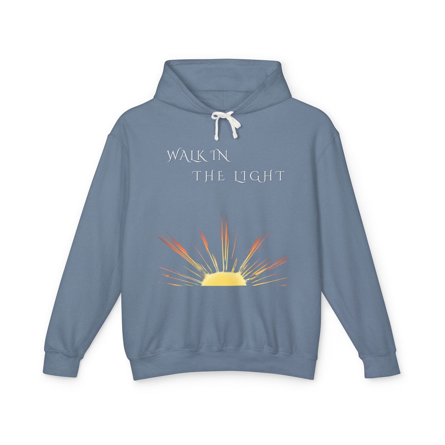 Lightweight Inspirational Hooded Sweatshirt, Motivational Gift, Cozy Autumn Layer, Unisex Casual Wear, Walk in the Light Sweatshirt