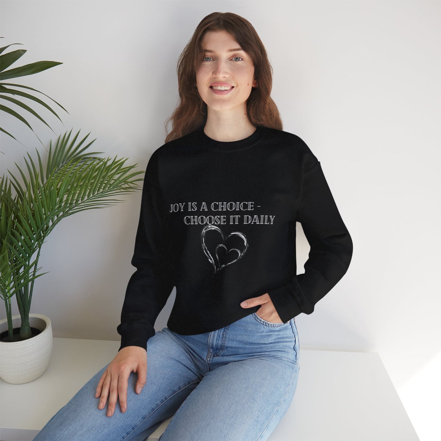 Joy is a Choice Crewneck Sweatshirt - Inspirational Gift for Friends, Cozy Sweatshirt for Women, Motivational Clothing, Self-Care Apparel