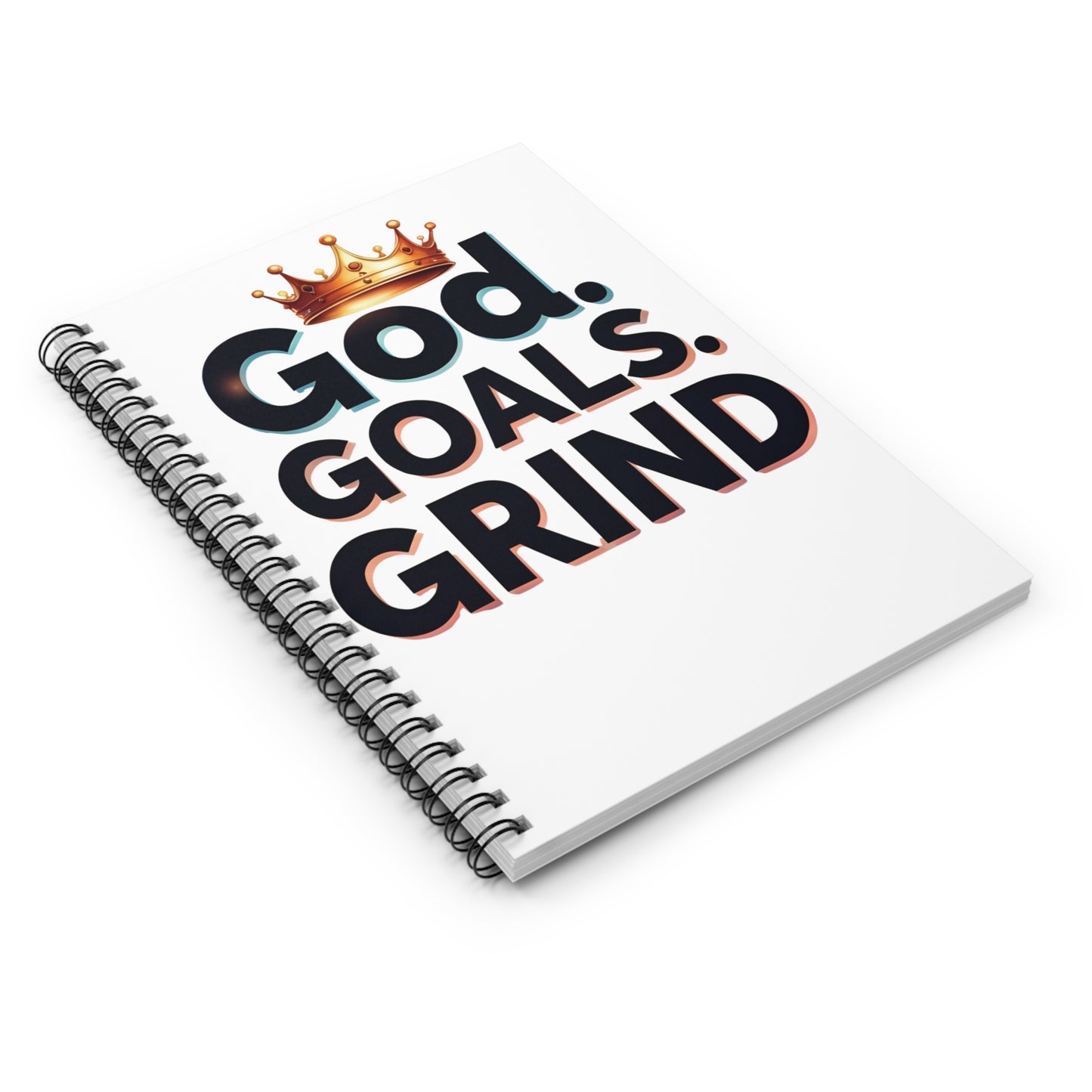 Inspirational Spiral Notebook - God. Goals. Grind. | Motivational Journal, Gift for Students, Goal Setters, Daily Planner, Office Supplies