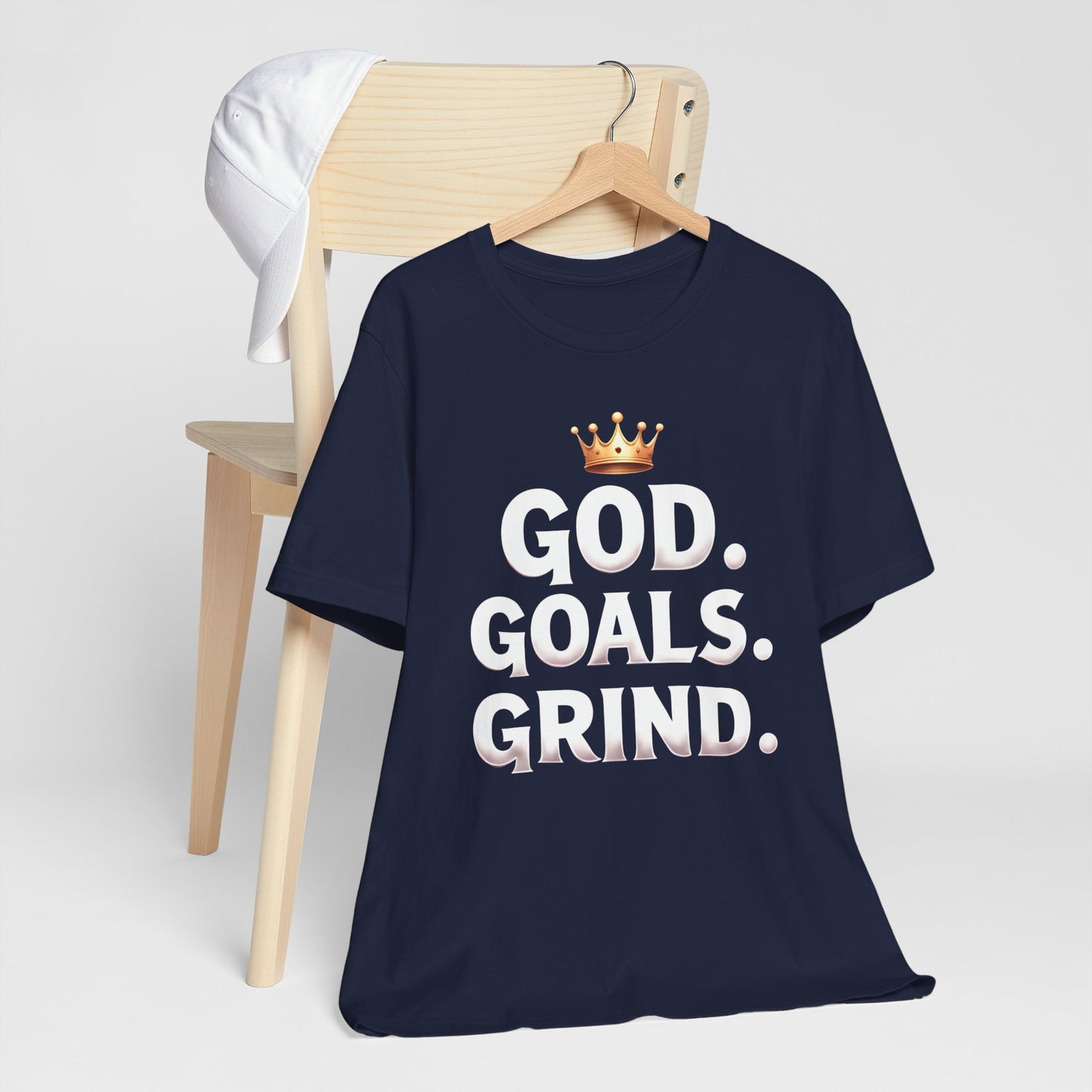 Motivational Tee: God Goals Grind | Unisex Jersey Tee for Dreamers | Gift for Him/Her | Casual Wear | Fitness & Hustle