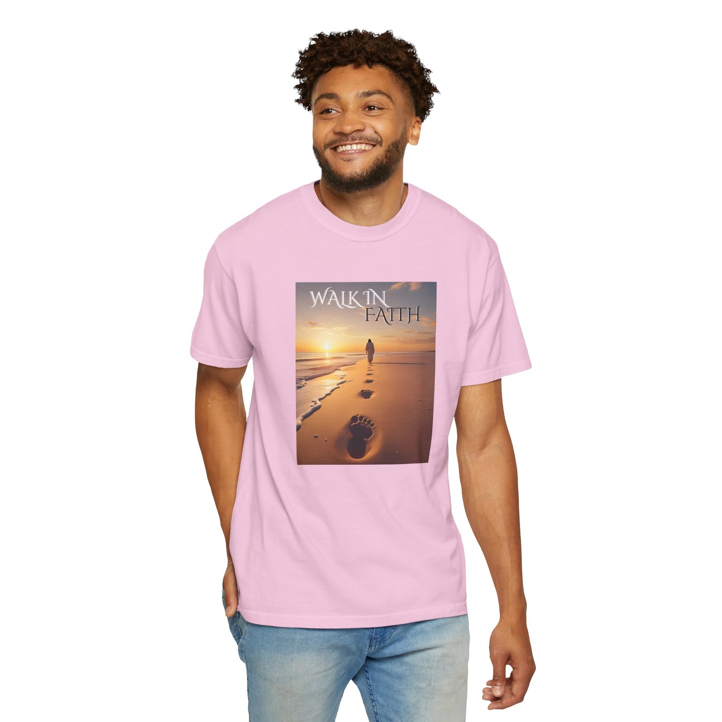 Inspirational T-Shirt, Walk in Faith Tee, Unisex Casual Wear, Motivational Shirt, Christian Apparel, Soulful Gift