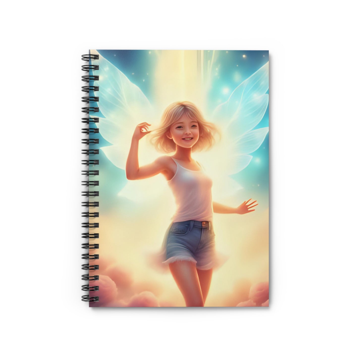 Whimsical Angel Spiral Notebook - Ruled Line, Cute Stationery, Inspirational Journal, Gift for Writers, Creative Notebook, Dreamy Design