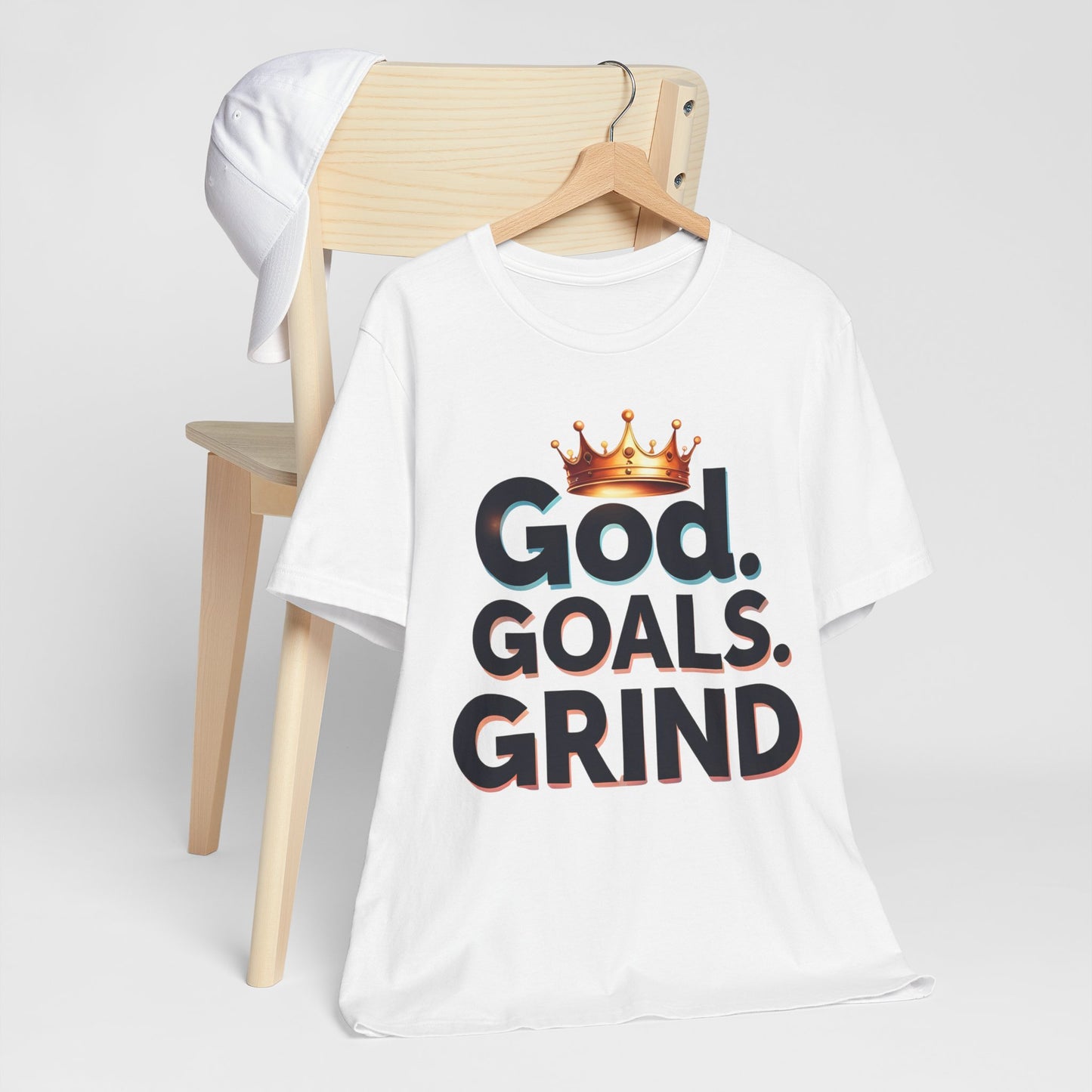 Motivational Unisex Tee, God Goals Grind Shirt, Inspirational Fitness Apparel, Positive Mindset T-Shirt, Empowerment Gift Idea