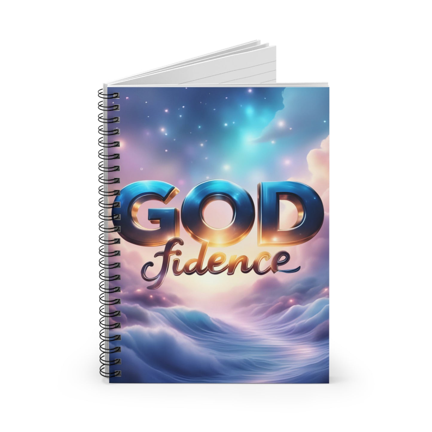Inspirational Spiral Notebook - Godfidence, Motivational Journal, Faith Planner, Dream Diary, Gift for Writers, Self-Help Notebook