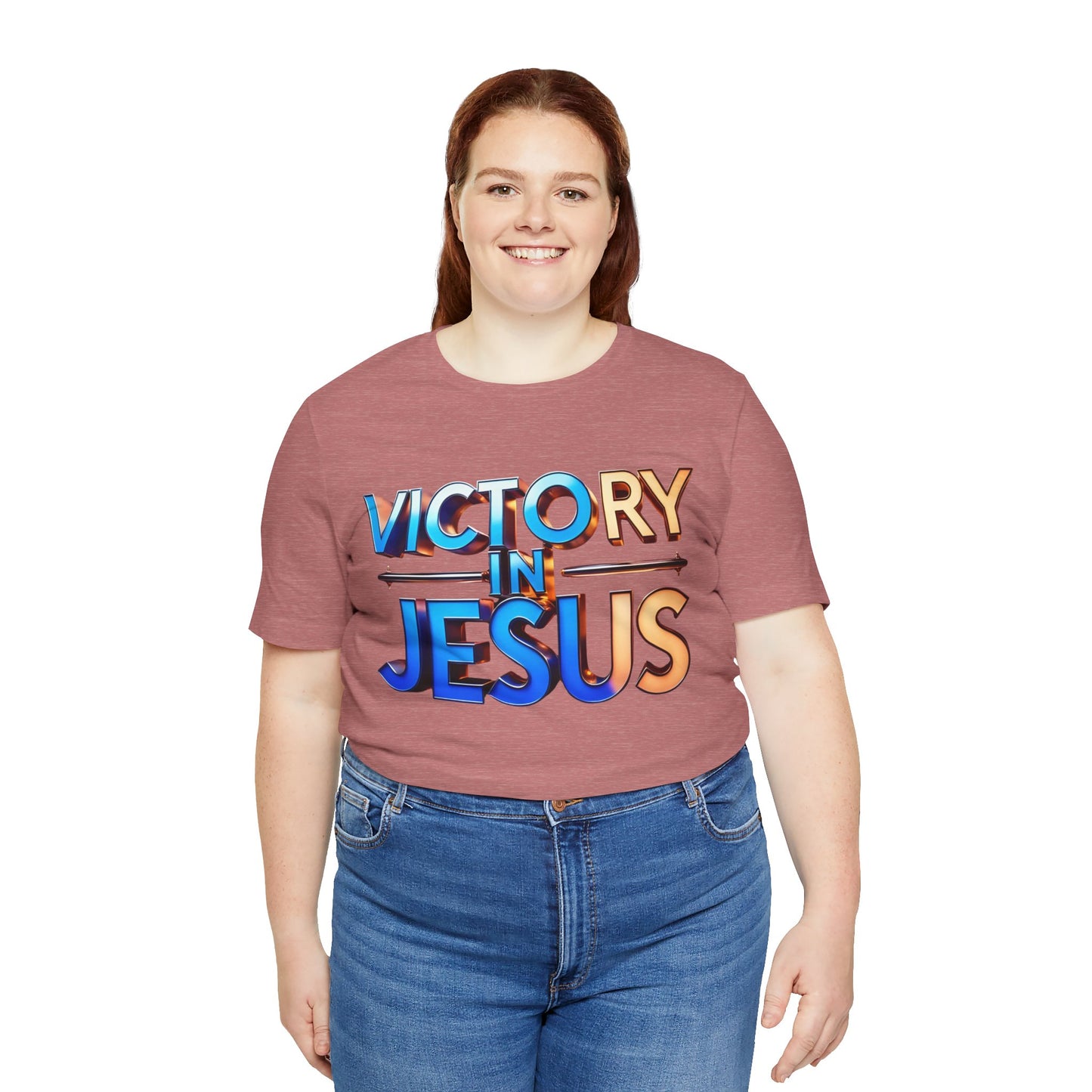 Victory in Jesus Unisex Tee, Inspirational Christian Shirt, Faith-Based Apparel, Gift for Believers, Casual Church Wear, Spiritual T-Shirt