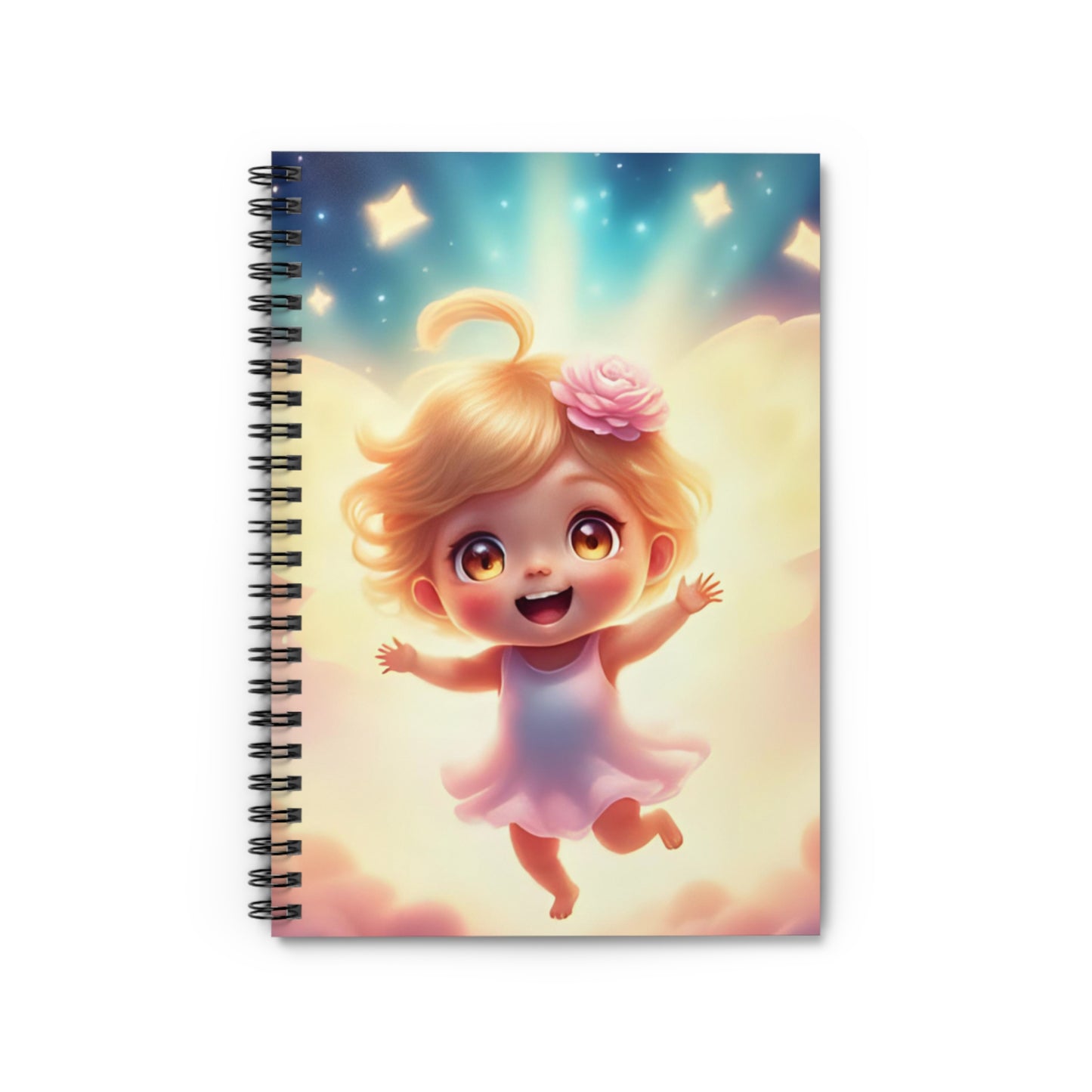 Whimsical Ruled Spiral Notebook for Kids, Cute Journal for School, Gift for Birthdays, Inspirational Note-taking, Art Stationery