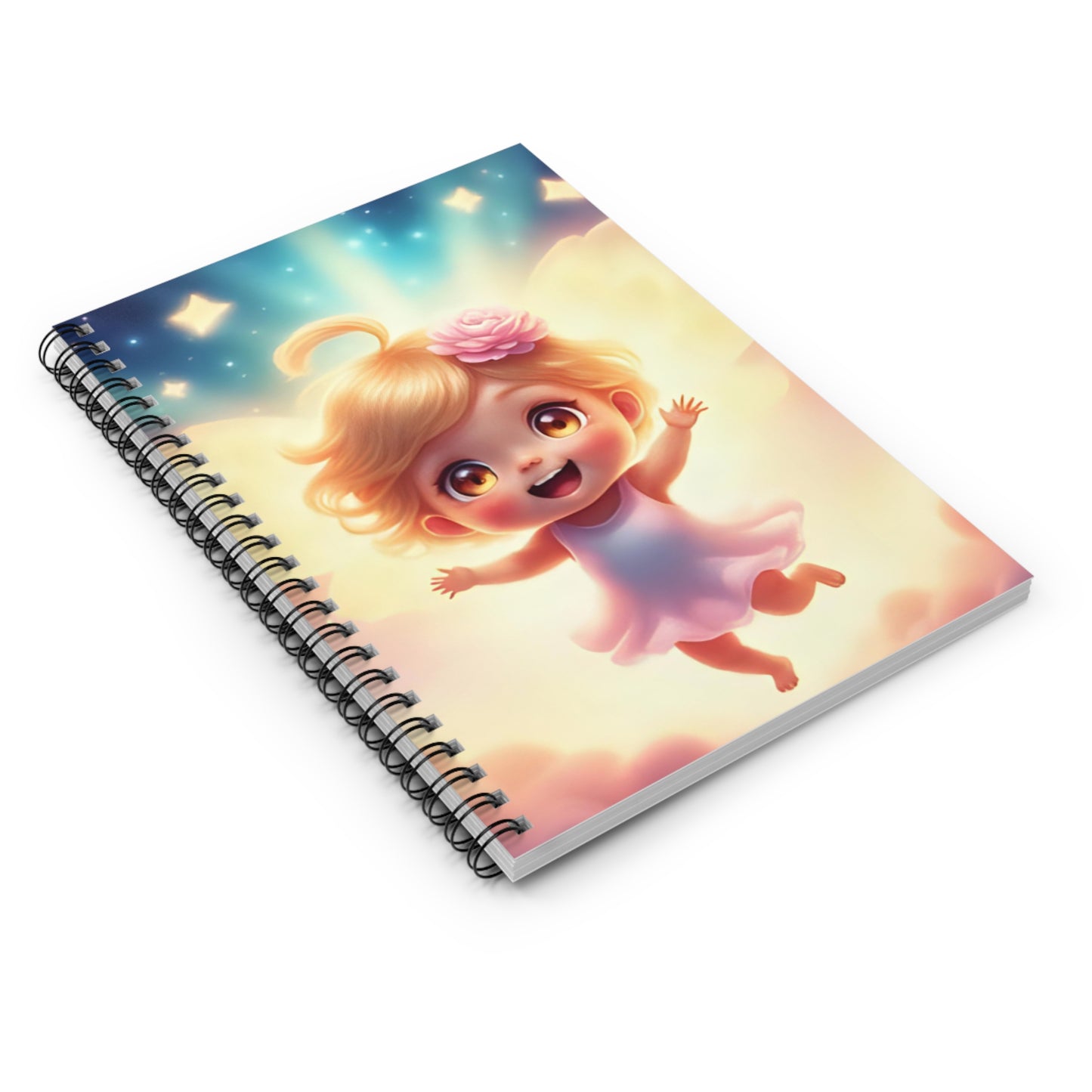 Whimsical Ruled Spiral Notebook for Kids, Cute Journal for School, Gift for Birthdays, Inspirational Note-taking, Art Stationery