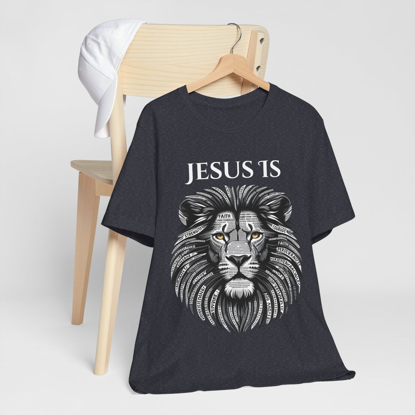 Faith-Inspired Lion Graphic Tee, Jesus 1s Shirt, Unisex Casual Wear, Christian Apparel, Unique Gift for Believers