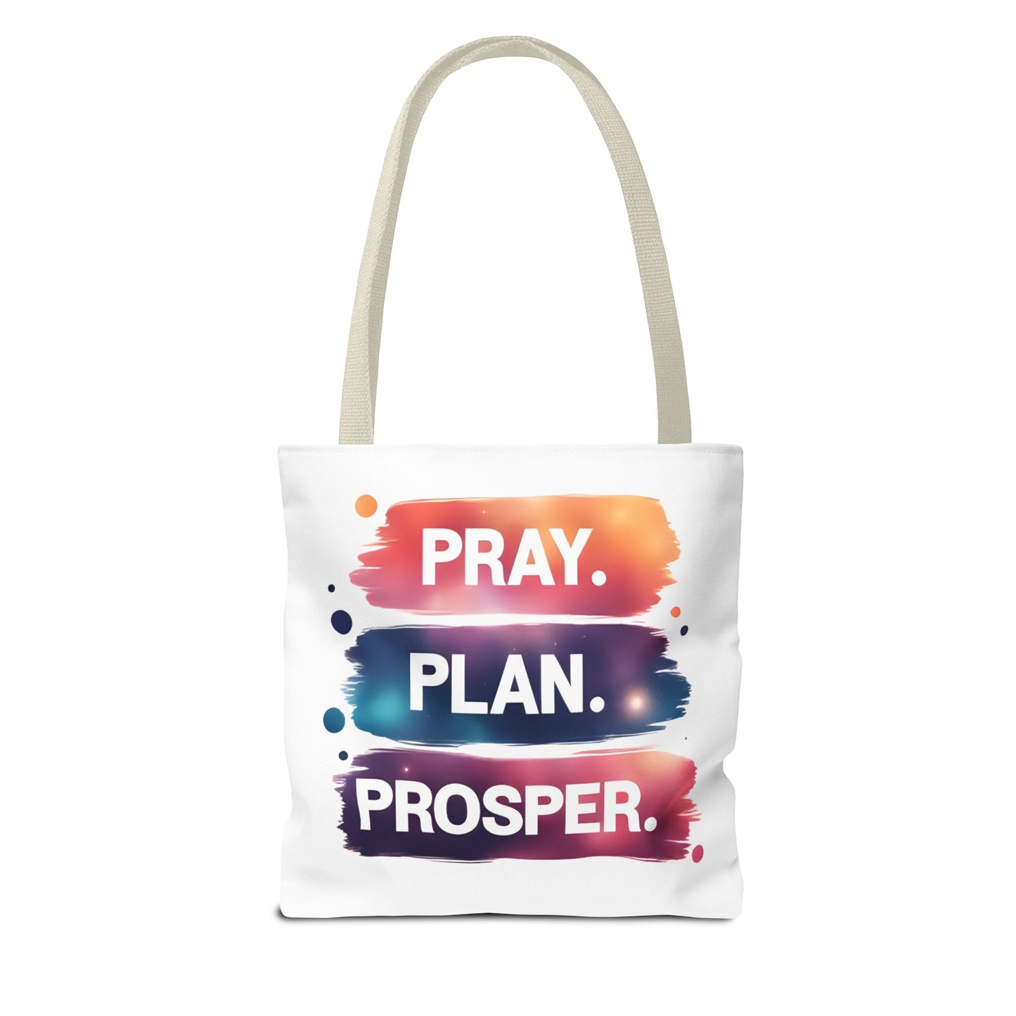 Inspirational Tote Bag - Pray Plan Prosper, Motivational Bag for Daily Use, Gift for Students, Teachers, and Friends