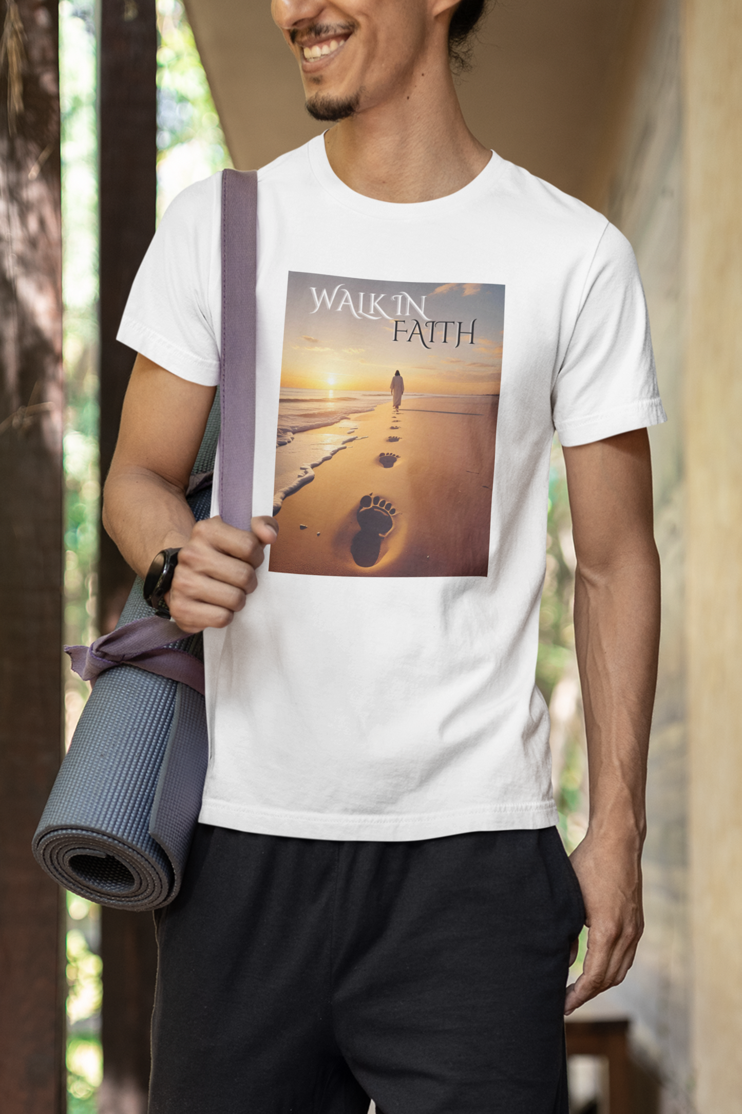 Inspirational T-Shirt, Walk in Faith Tee, Unisex Casual Wear, Motivational Shirt, Christian Apparel, Soulful Gift