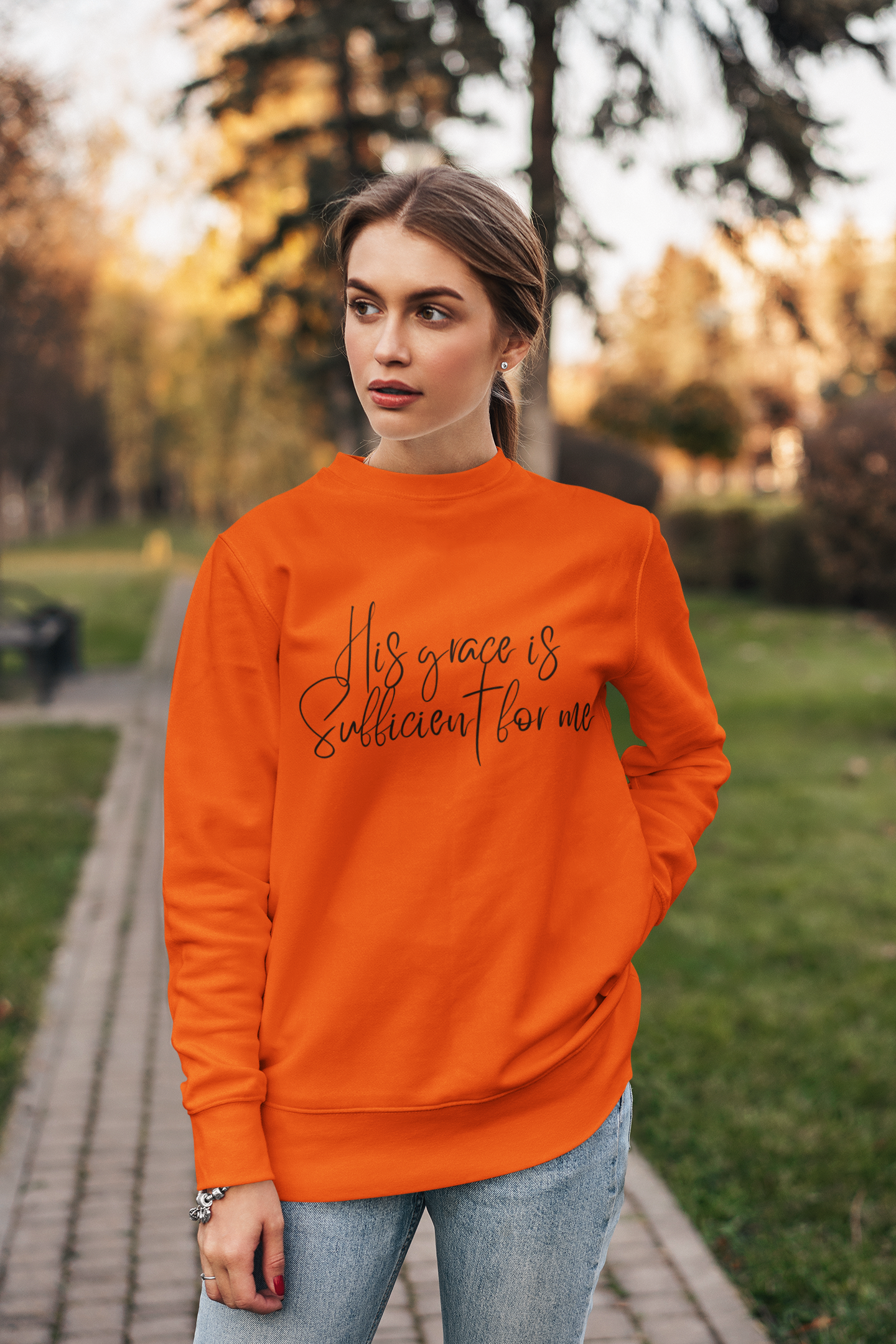 Inspirational Crewneck Sweatshirt, His Grace is Sufficient for Me, Cozy Gift, Faith Apparel, Comfortable Fashion, Everyday Wear