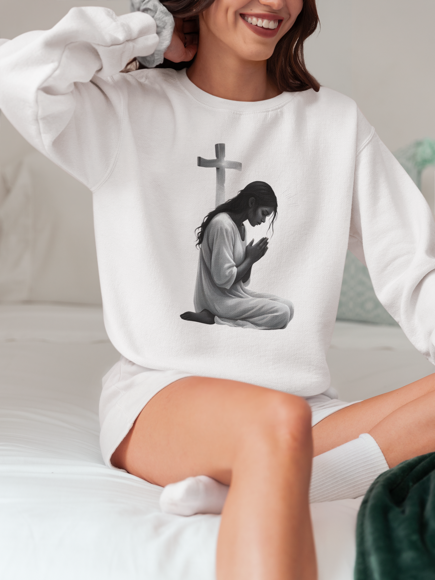 Prayer Warrior Crewneck Sweatshirt | Faith-Inspired Apparel, Inspirational Gift, Cozy Layer for Prayer, Unisex Sweatshirt