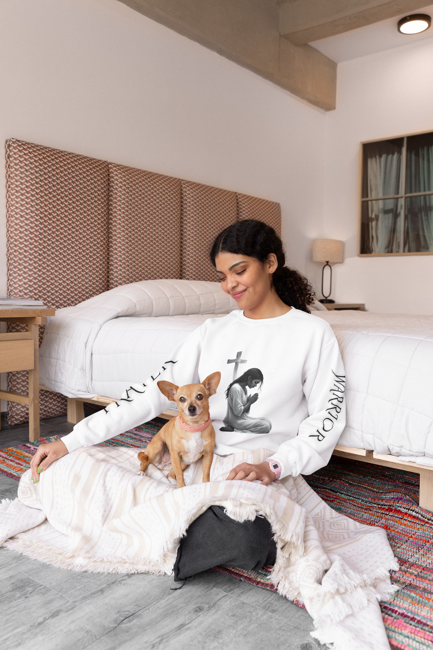 Prayer Warrior Crewneck Sweatshirt | Faith-Inspired Apparel, Inspirational Gift, Cozy Layer for Prayer, Unisex Sweatshirt