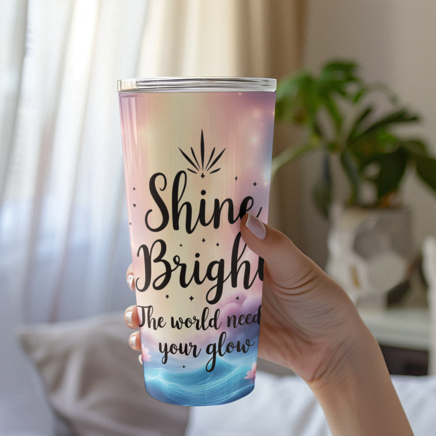 Inspirational Floral Tumbler | Travel Mug, Motivational Drinkware, Gifts for Women, Summer Vibes, Eco-Friendly Cup