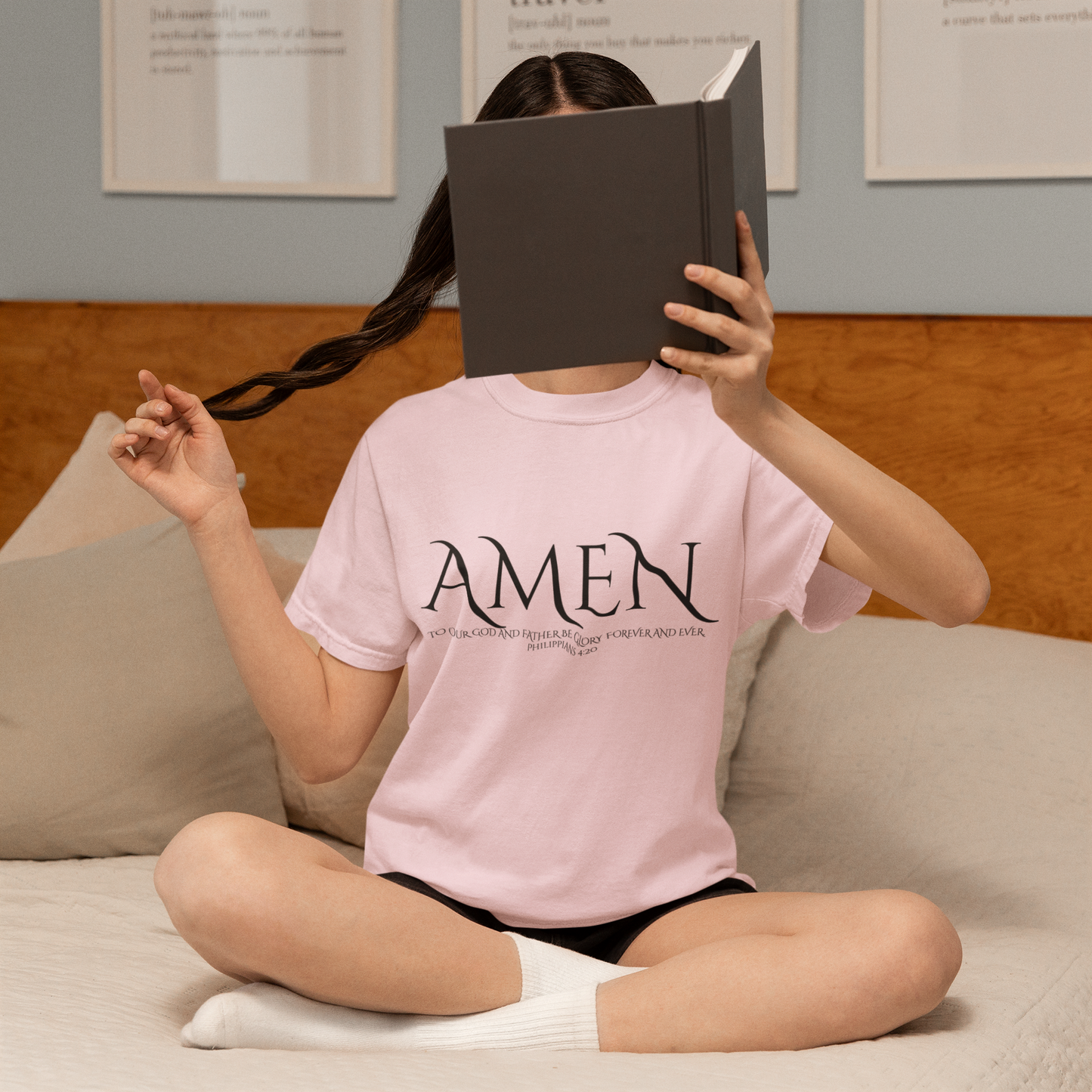 Stylish Unisex Garment-Dyed T-Shirt with 'Amen' Design, Faith-Based Apparel, Casual Wear, Comfortable Tee, Perfect Gift for Believers