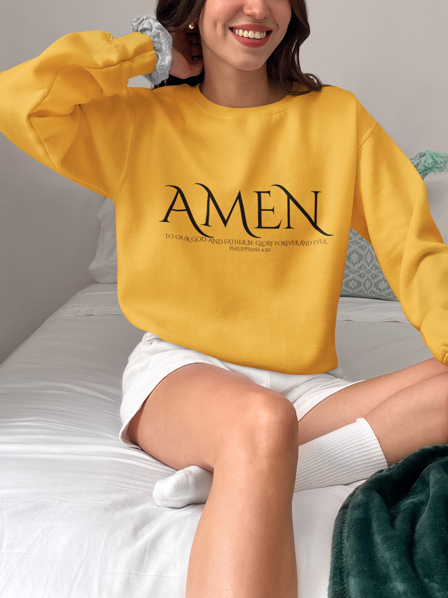 Amen Unisex Crewneck Sweatshirt, Cozy Religious Apparel, Gift for Faith Lovers, Inspirational Sweatshirt, Everyday Comfort
