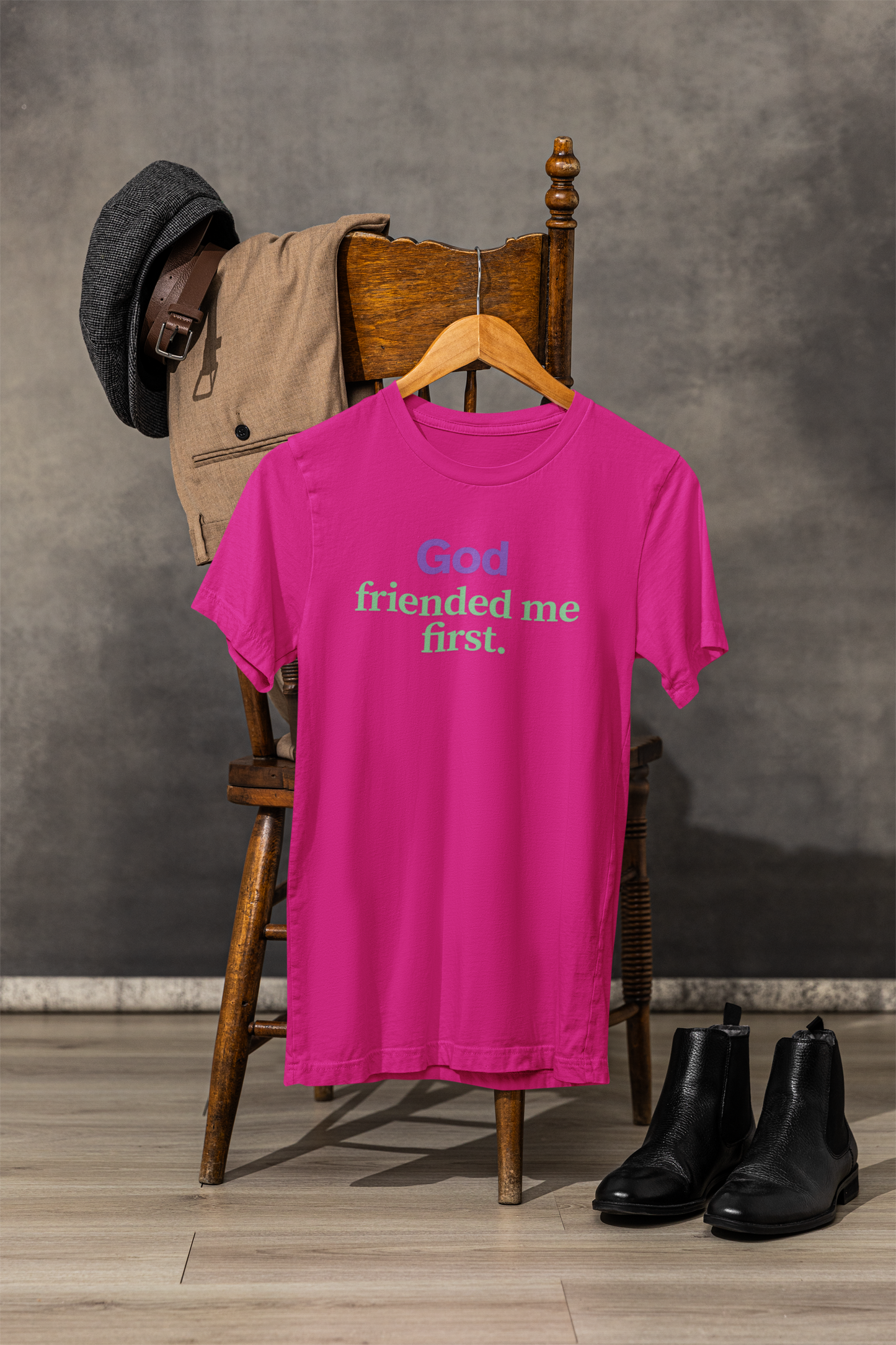 God friended me first, Shirt for Casual Wear, Faith-Based Gift, Spiritual Apparel, Everyday Comfort
