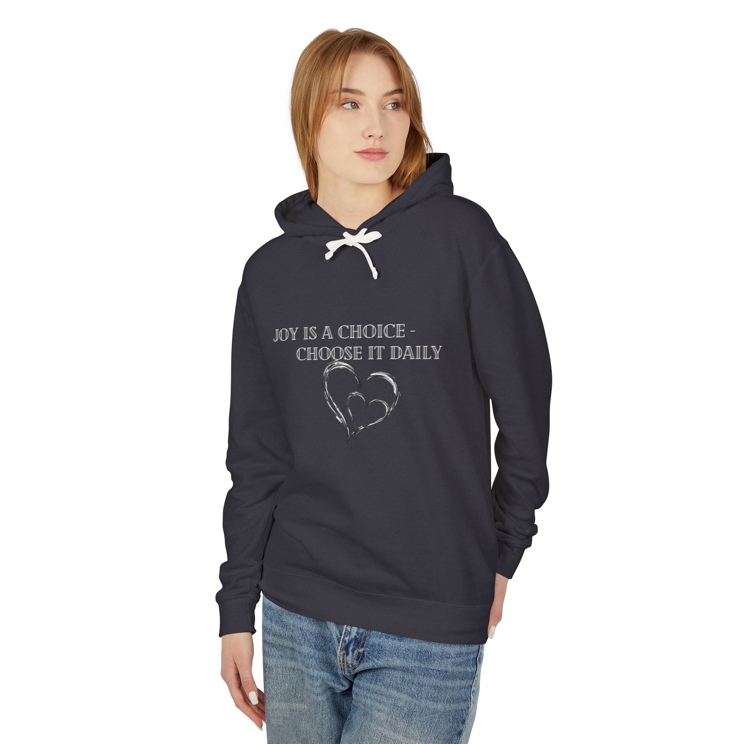 Joy is a Choice Unisex Lightweight Hooded Sweatshirt, Motivational Hoodie, Positive Vibes Pullover, Gift for Her, Self-Care Apparel