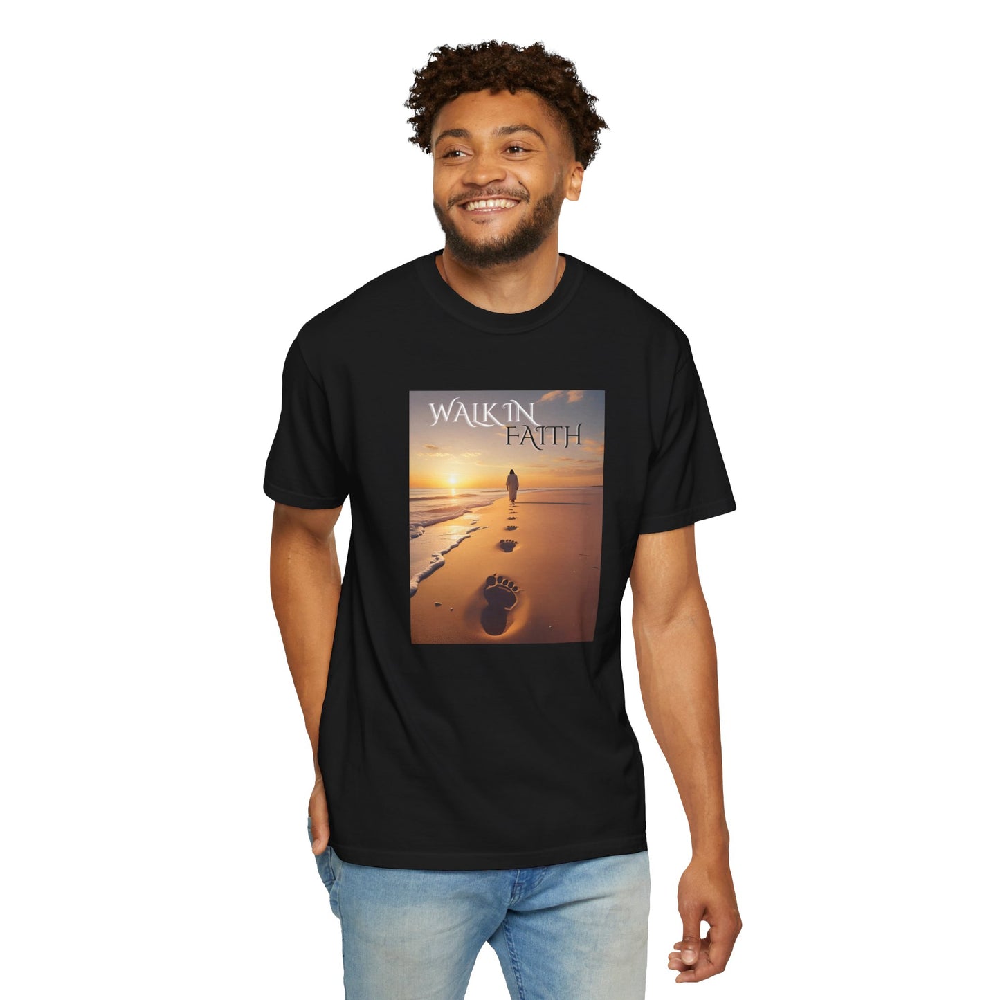 Inspirational T-Shirt, Walk in Faith Tee, Unisex Casual Wear, Motivational Shirt, Christian Apparel, Soulful Gift
