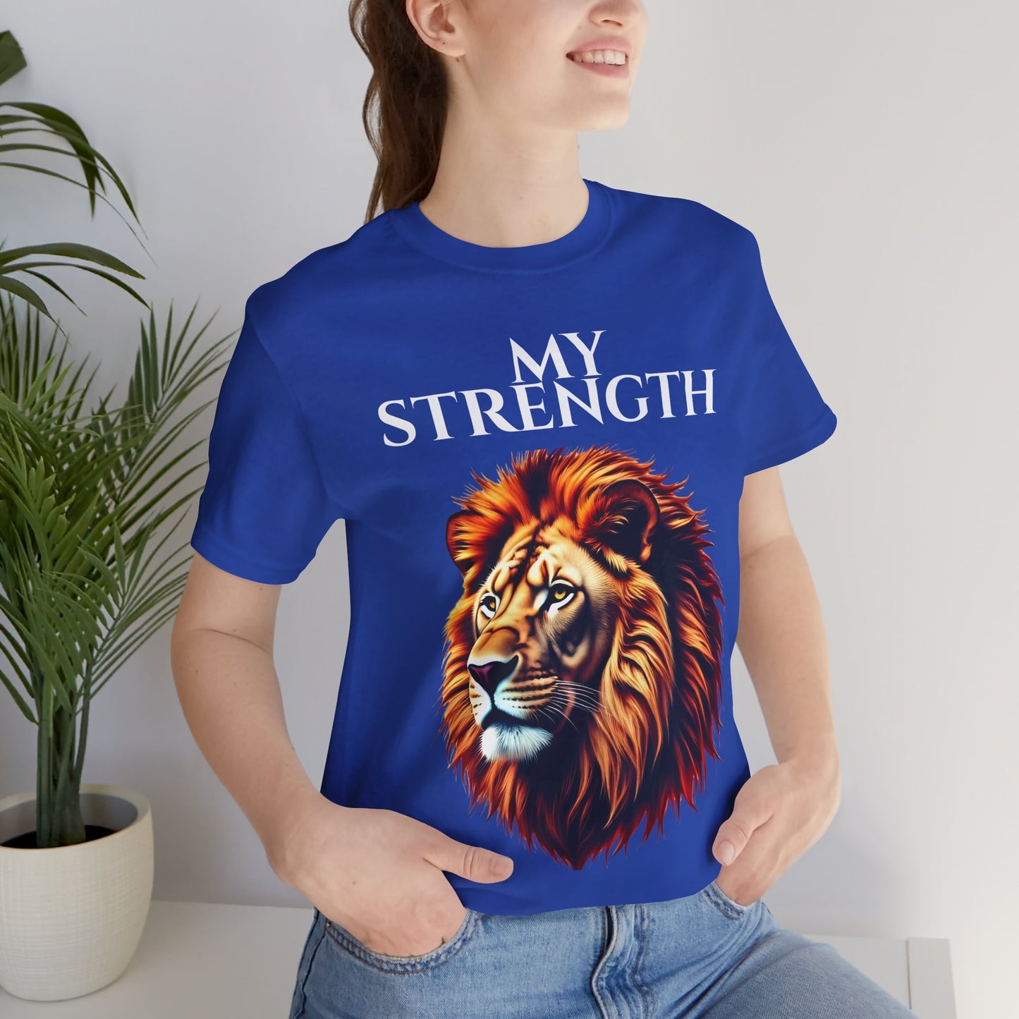 Empowering Lion Graphic Tee, Unisex Strength T-Shirt, Motivational Apparel, Gift for Him/Her, Inspirational Short Sleeve Shirt