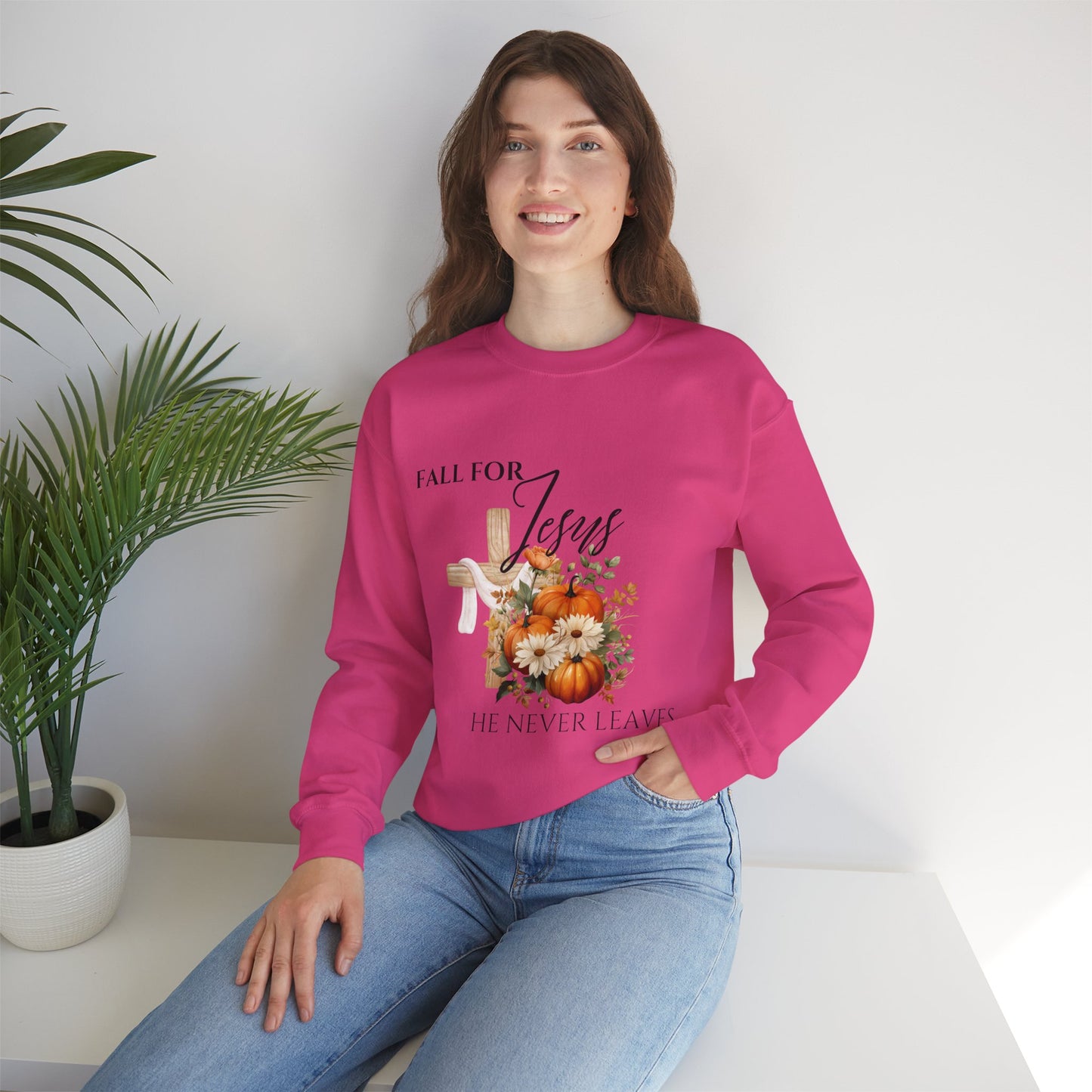 Fall for Jesus Sweatshirt, Christian Apparel, Autumn Sweatshirt, Inspirational Gift, Religious Crewneck, Cozy Fall Fashion