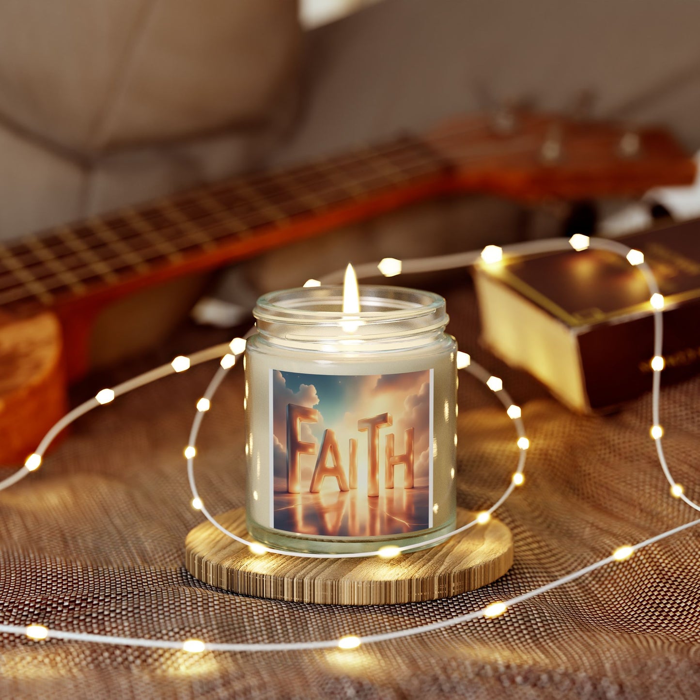 Faith Scented Candles - Coconut Apricot Wax (4oz, 9oz) | Relaxing Candles for Home, Inspirational Gifts, Aromatherapy, Meditation, Self-Care