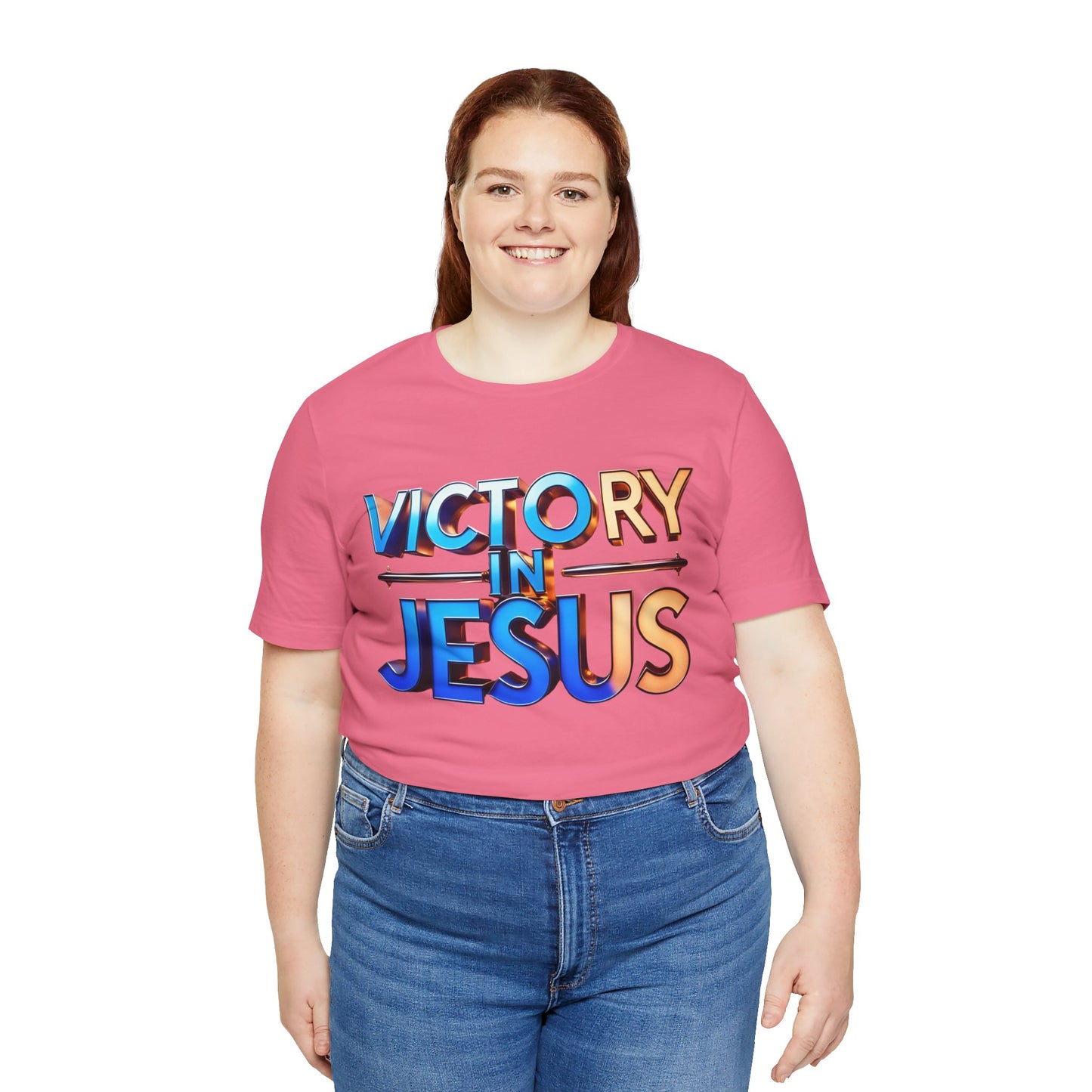 Victory in Jesus Unisex Tee, Inspirational Christian Shirt, Faith-Based Apparel, Gift for Believers, Casual Church Wear, Spiritual T-Shirt