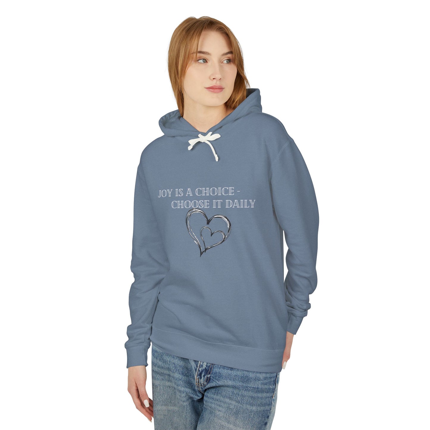 Joy is a Choice Unisex Lightweight Hooded Sweatshirt, Motivational Hoodie, Positive Vibes Pullover, Gift for Her, Self-Care Apparel
