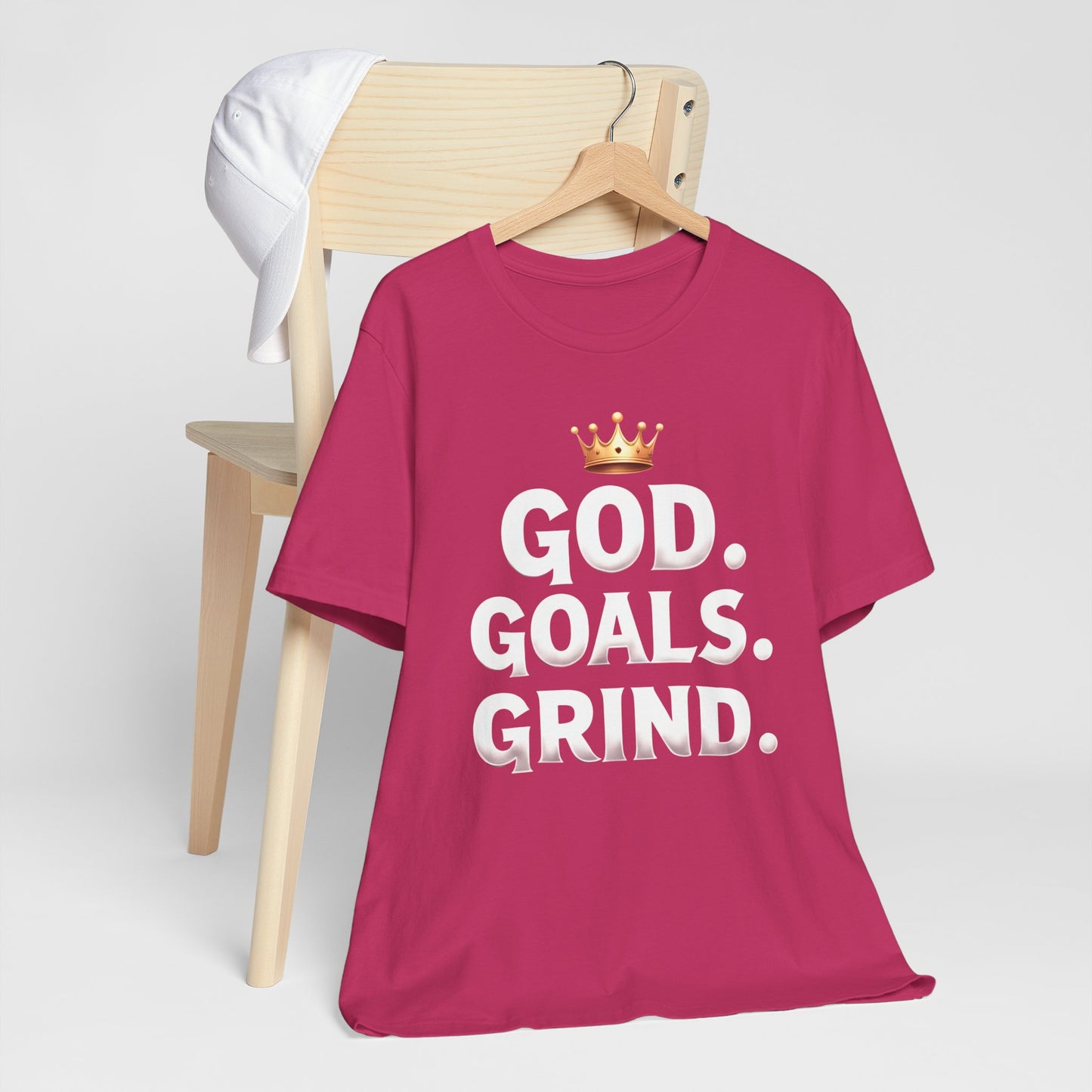 Motivational Tee: God Goals Grind | Unisex Jersey Tee for Dreamers | Gift for Him/Her | Casual Wear | Fitness & Hustle